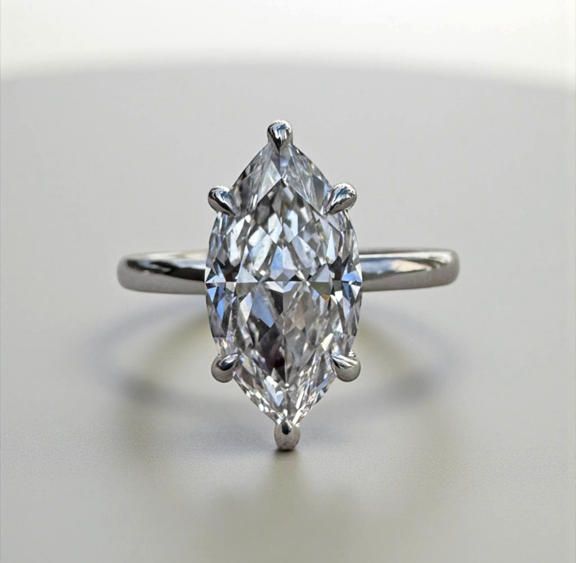 2.48 Carat Lab Marquise Engagement Ring