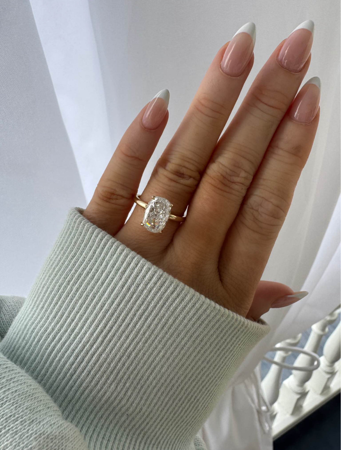 3.21 Carat Cushion Lab Diamond Engagement Ring