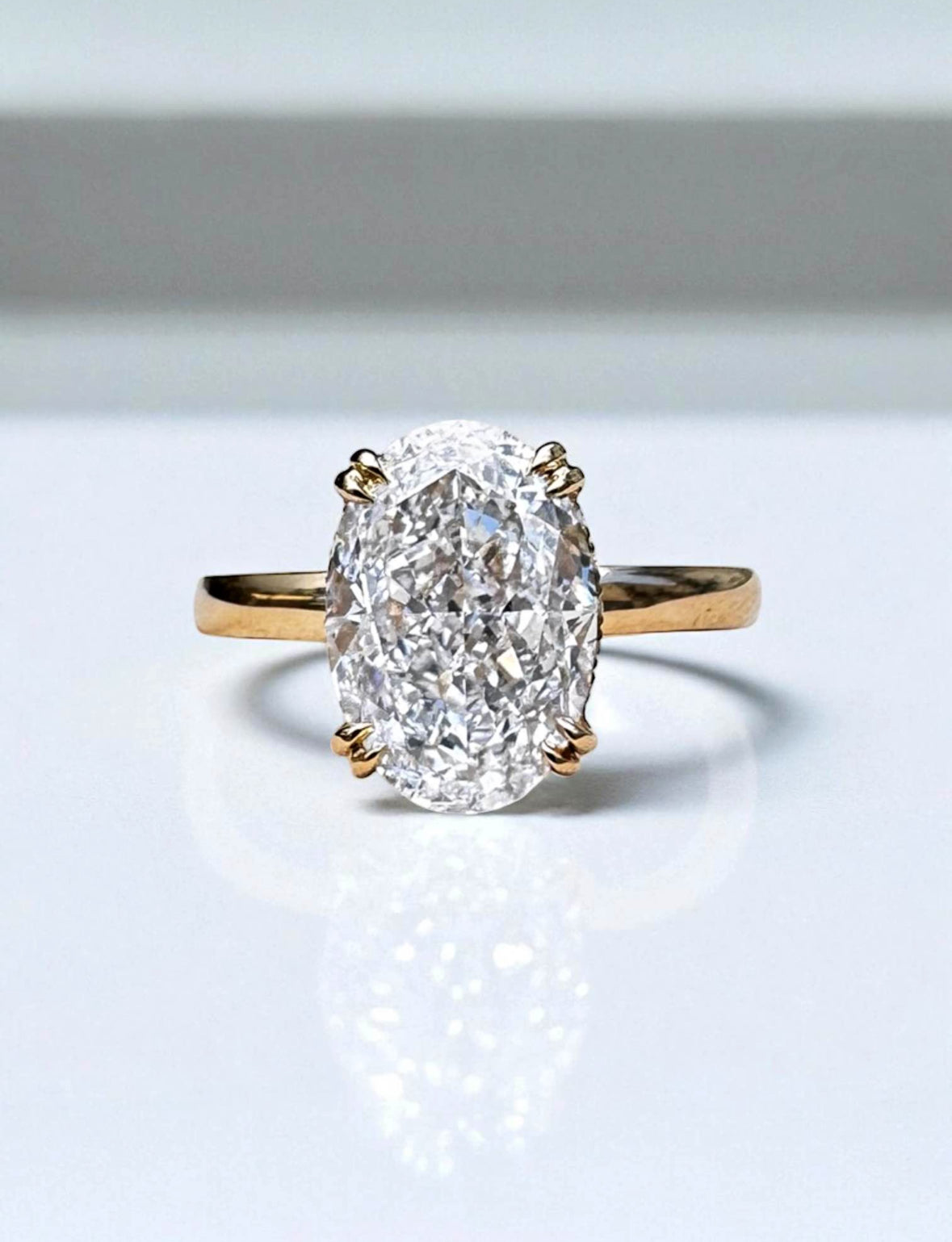 2.89 Carat Oval Lab Diamond Engagement Ring