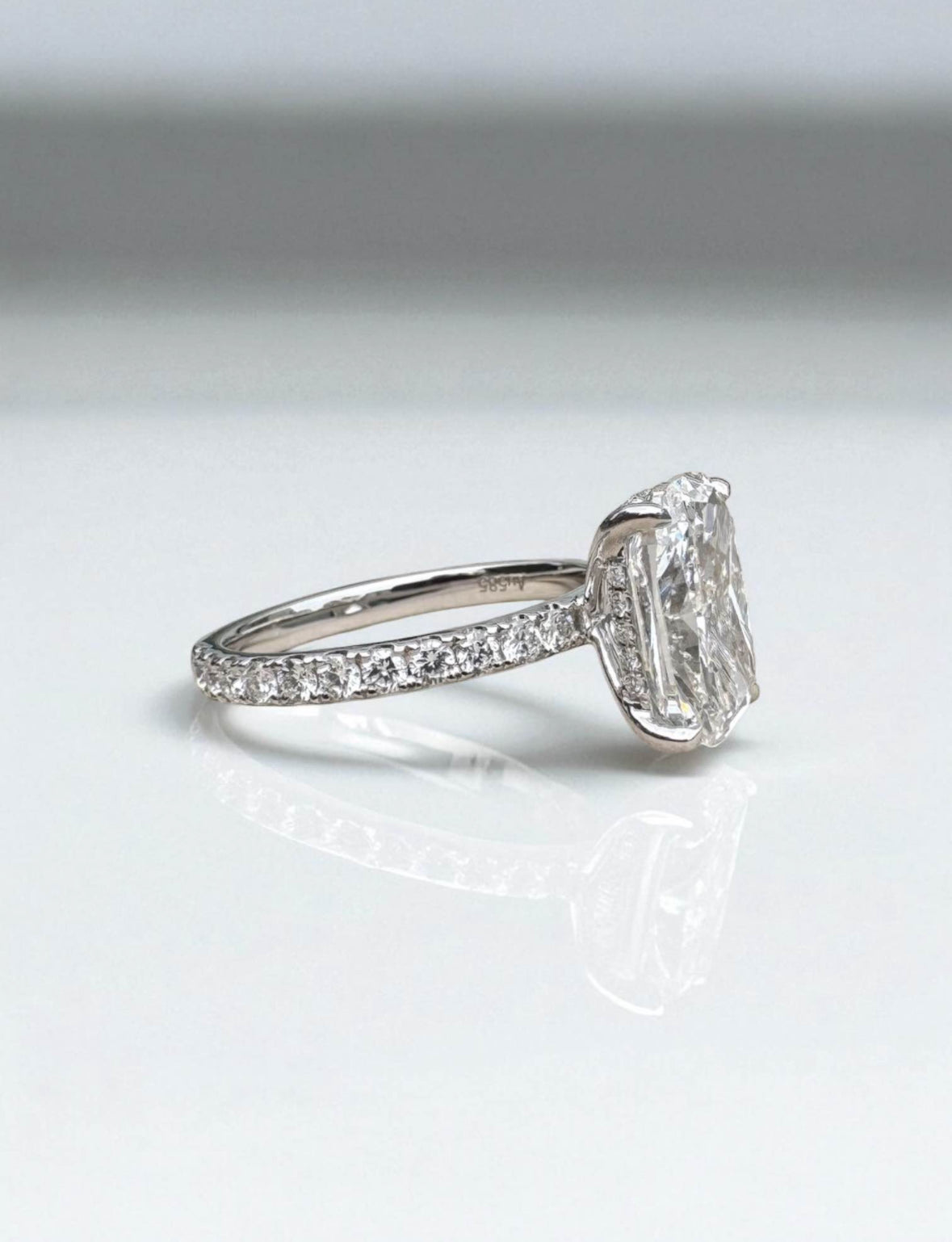3.52 Carat Cushion Lab Diamond Engagement Ring