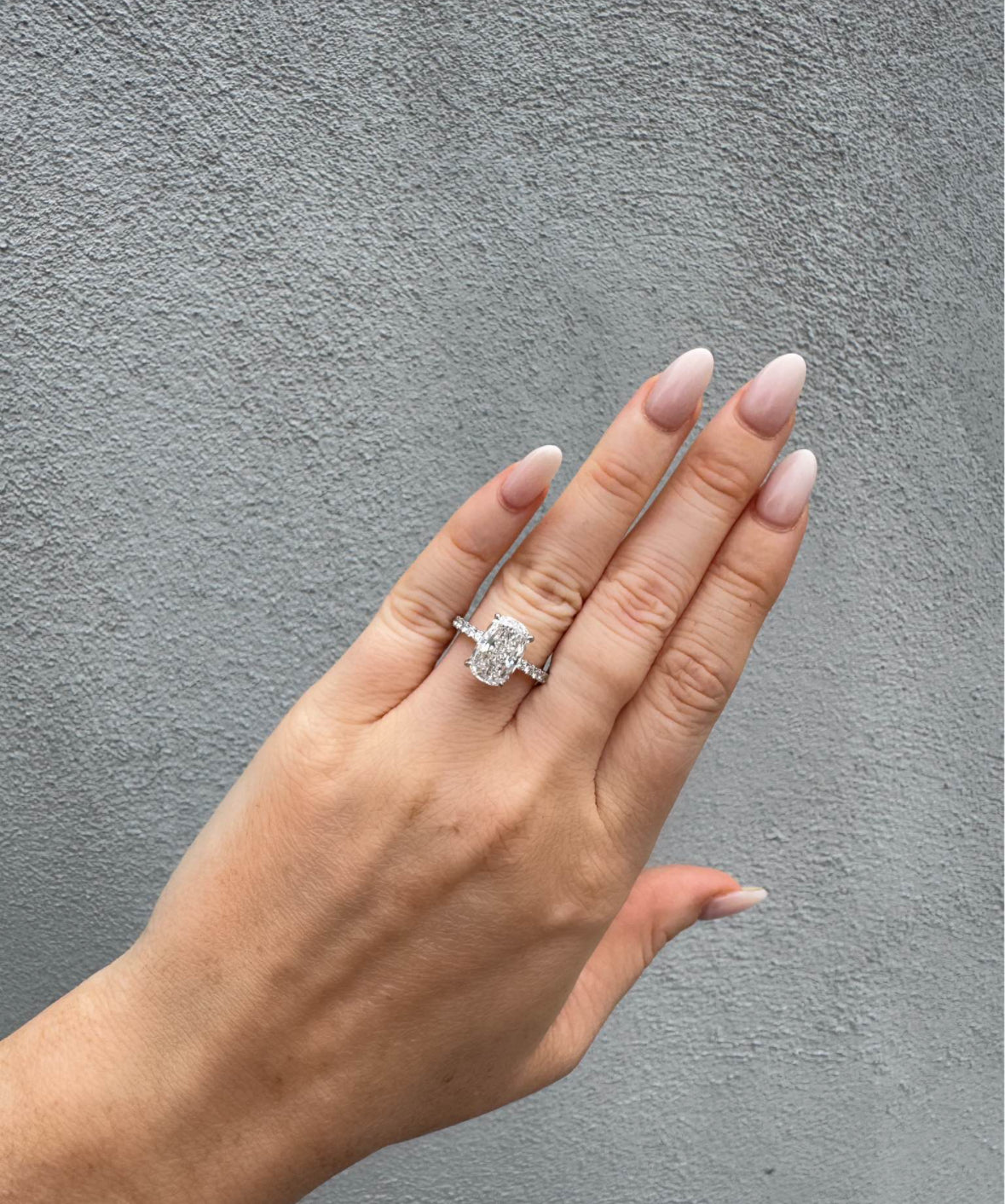 3.52 Carat Cushion Lab Diamond Engagement Ring