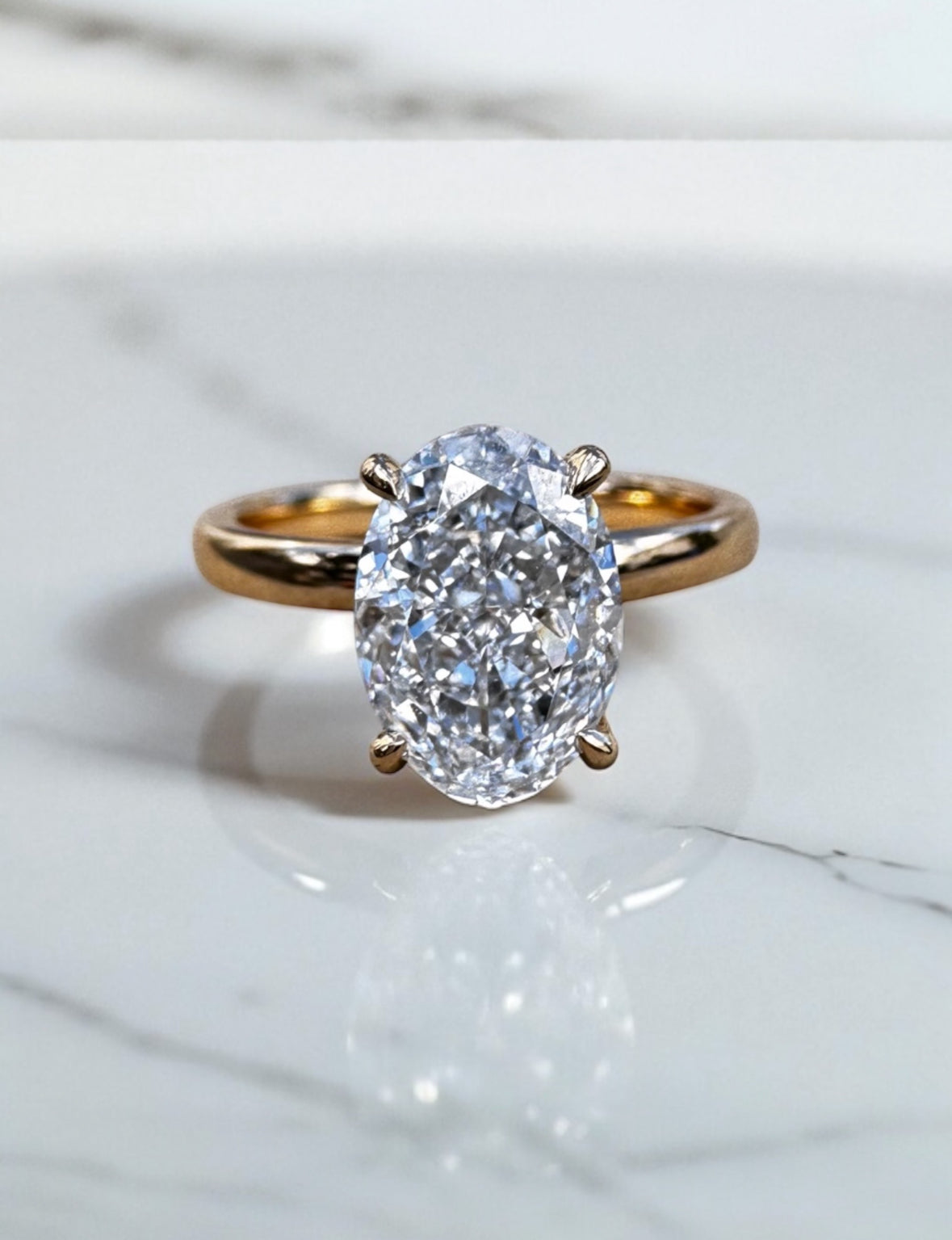 2.82 Carat Oval Lab Diamond Engagement Ring