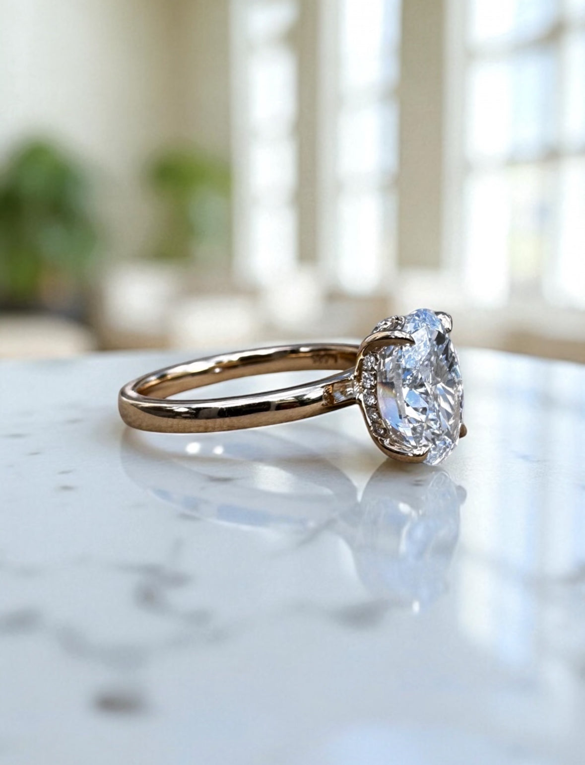 2.82 Carat Oval Lab Diamond Engagement Ring