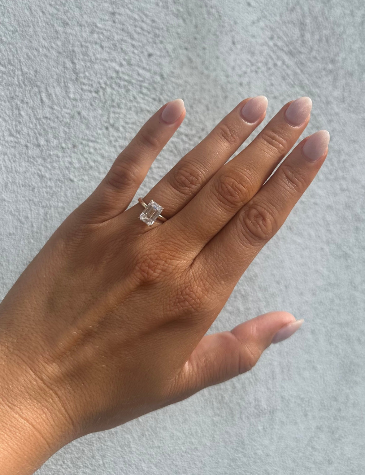 3.06 Carat Emerald Lab Diamond Engagement Ring