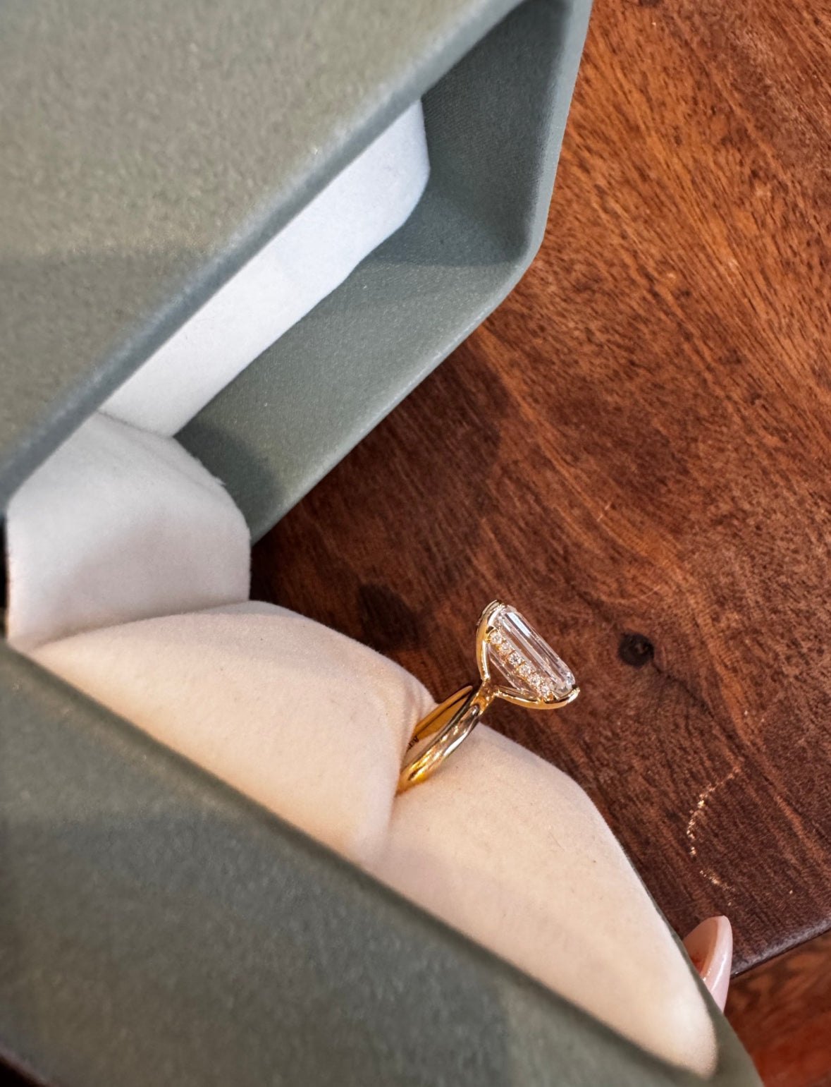 3.06 Carat Emerald Lab Diamond Engagement Ring