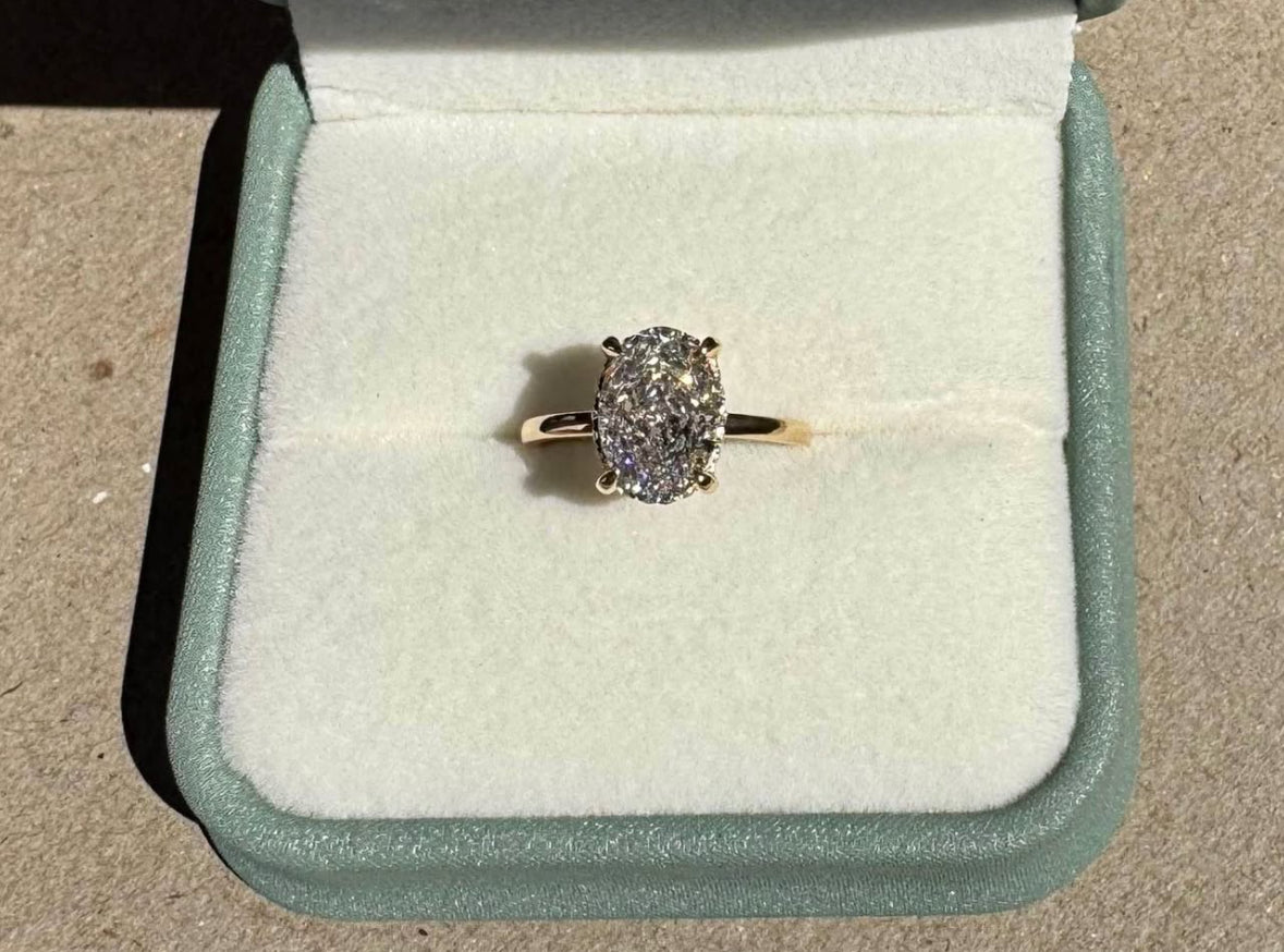 2.85 Carat Oval Lab Diamond Engagement Ring