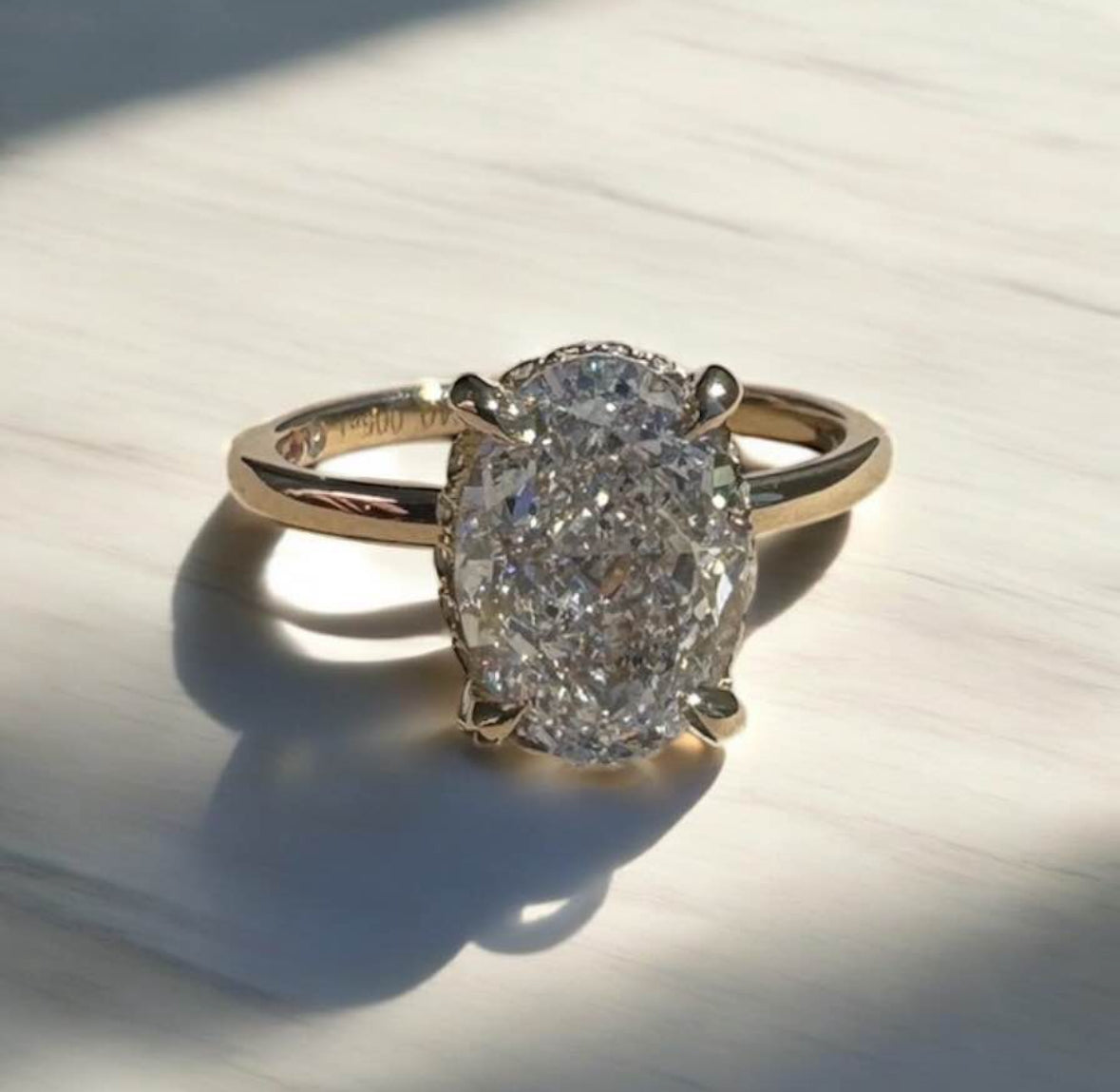 2.85 Carat Oval Lab Diamond Engagement Ring