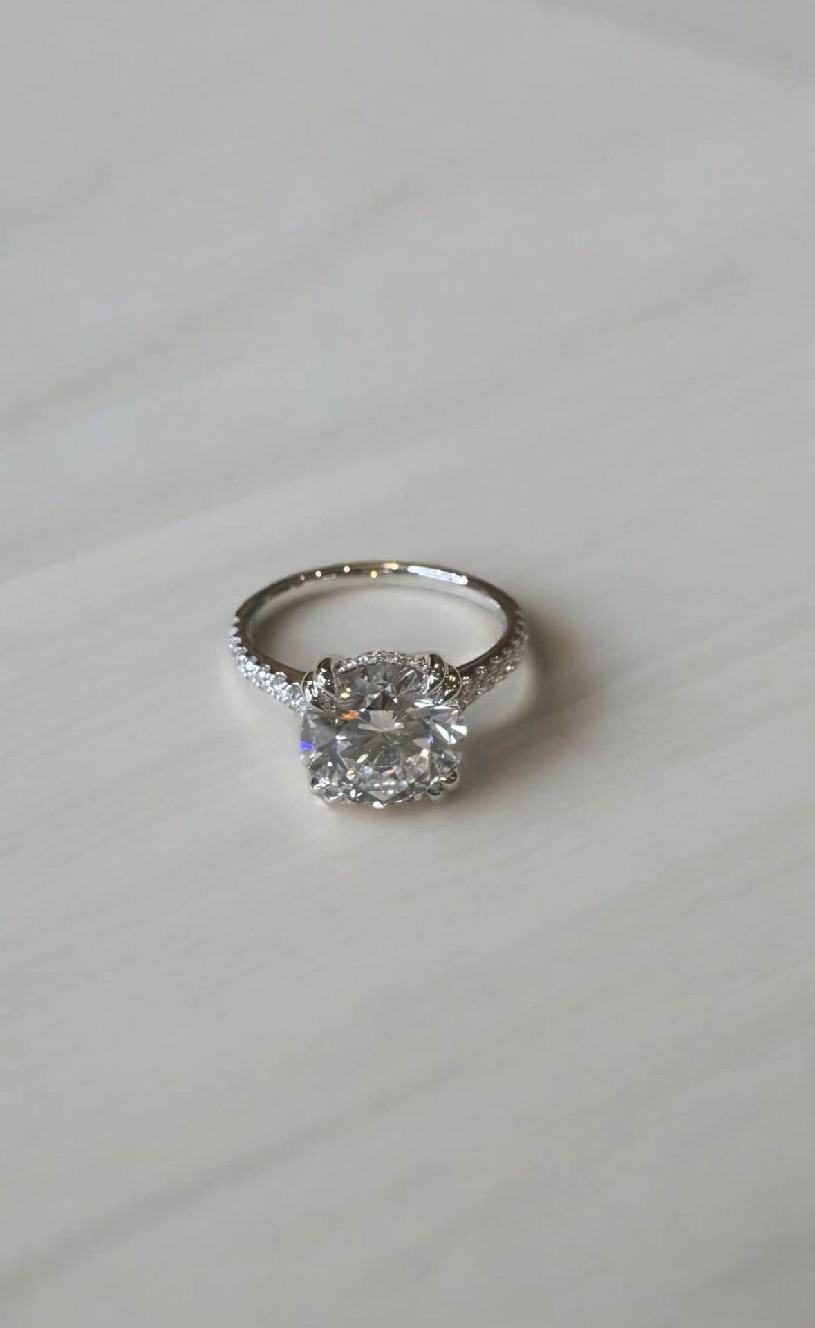 3.0 Carat Round Lab Diamond Engagement Ring