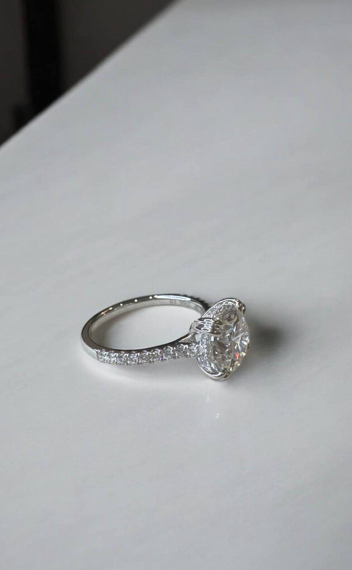 3.0 Carat Round Lab Diamond Engagement Ring
