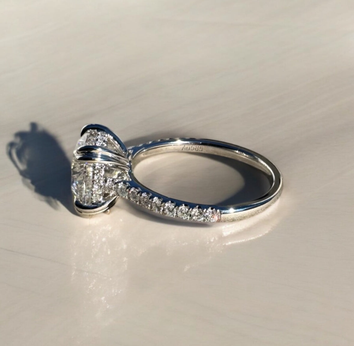 3.0 Carat Round Lab Diamond Engagement Ring
