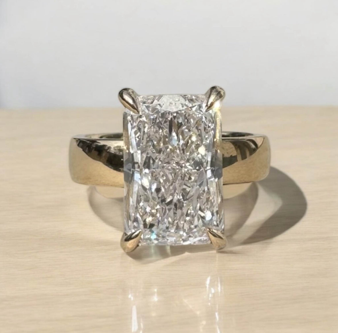 3.73 Carat Radiant Lab Diamond Engagement Ring