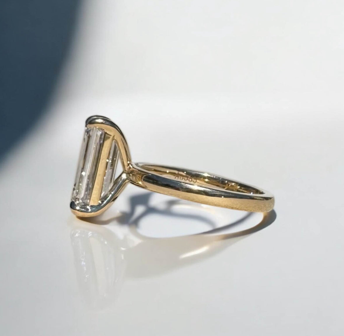 3.86 Emerald Cut Lab Diamond Engagement Ring