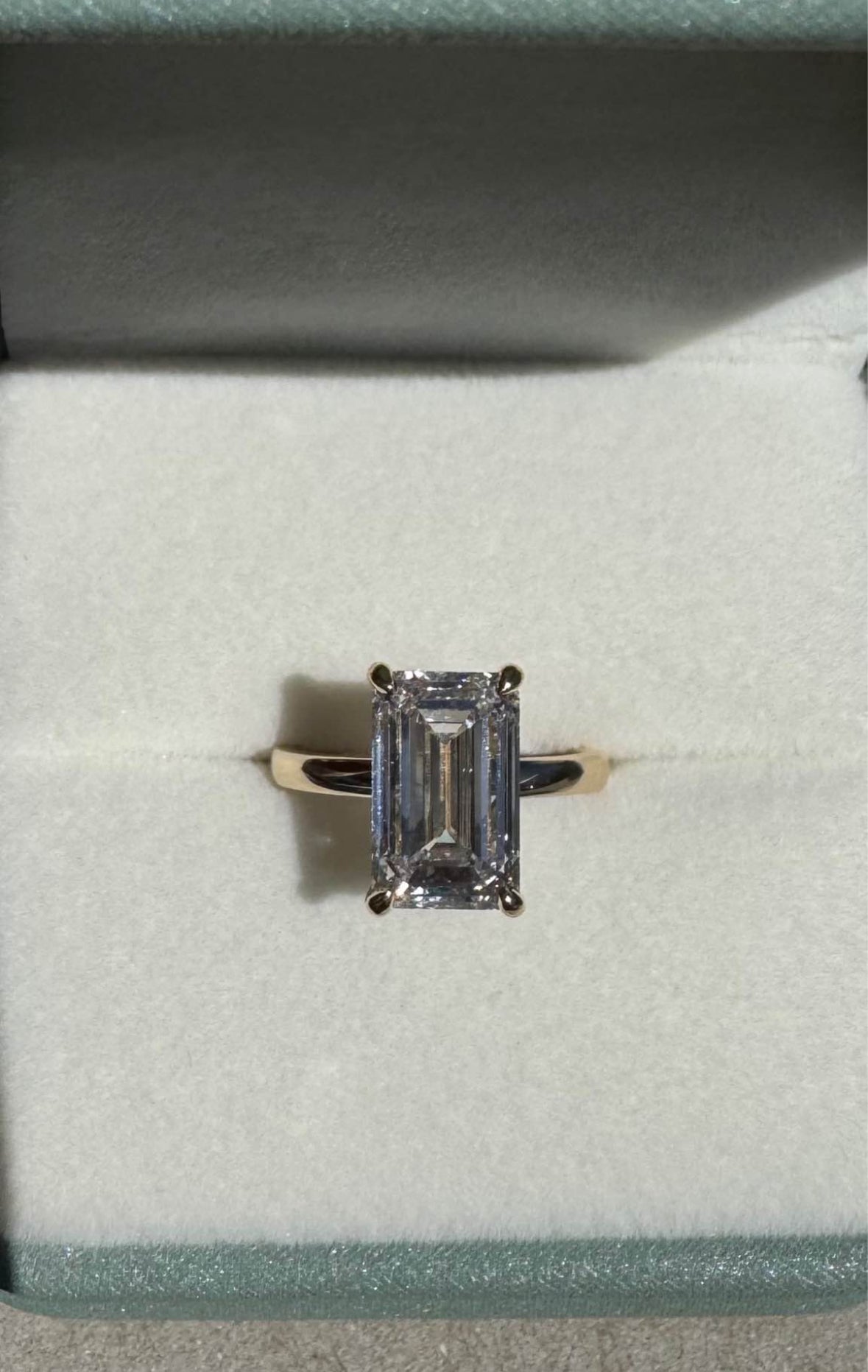 3.86 Emerald Cut Lab Diamond Engagement Ring