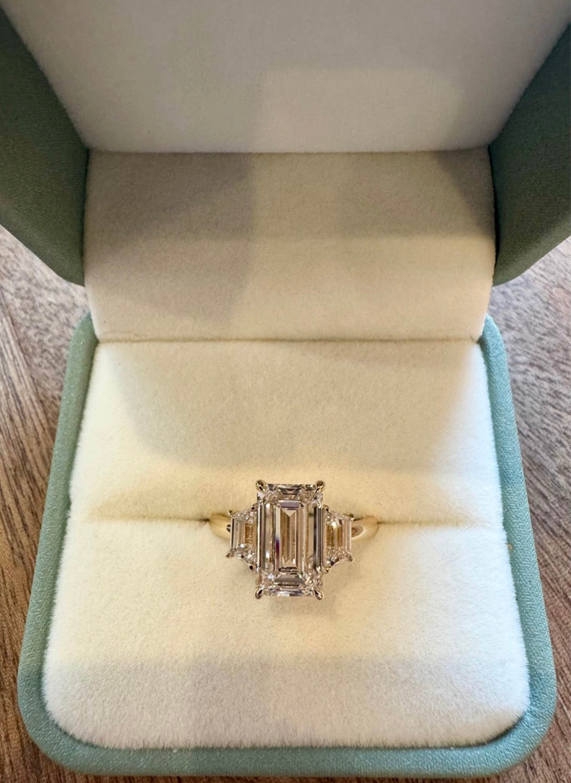 3.51 Carat Emerald Cut Lab Diamond Engagement Ring