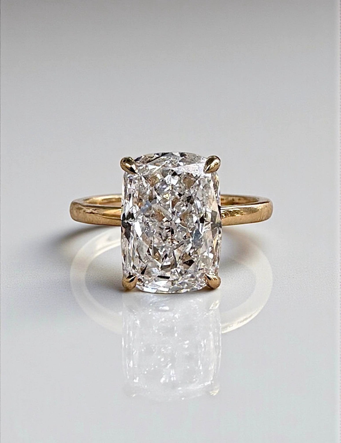 4.08 Carat Cushion Lab Diamond Engagement Ring