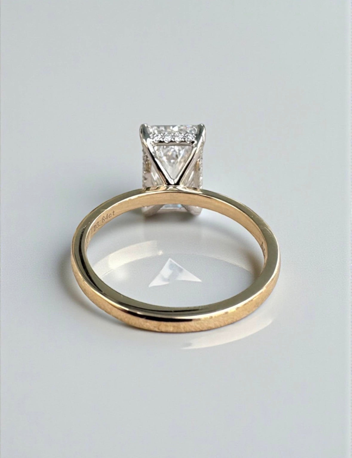 3.84 Carat Emerald Lab Diamond Engagement Ring