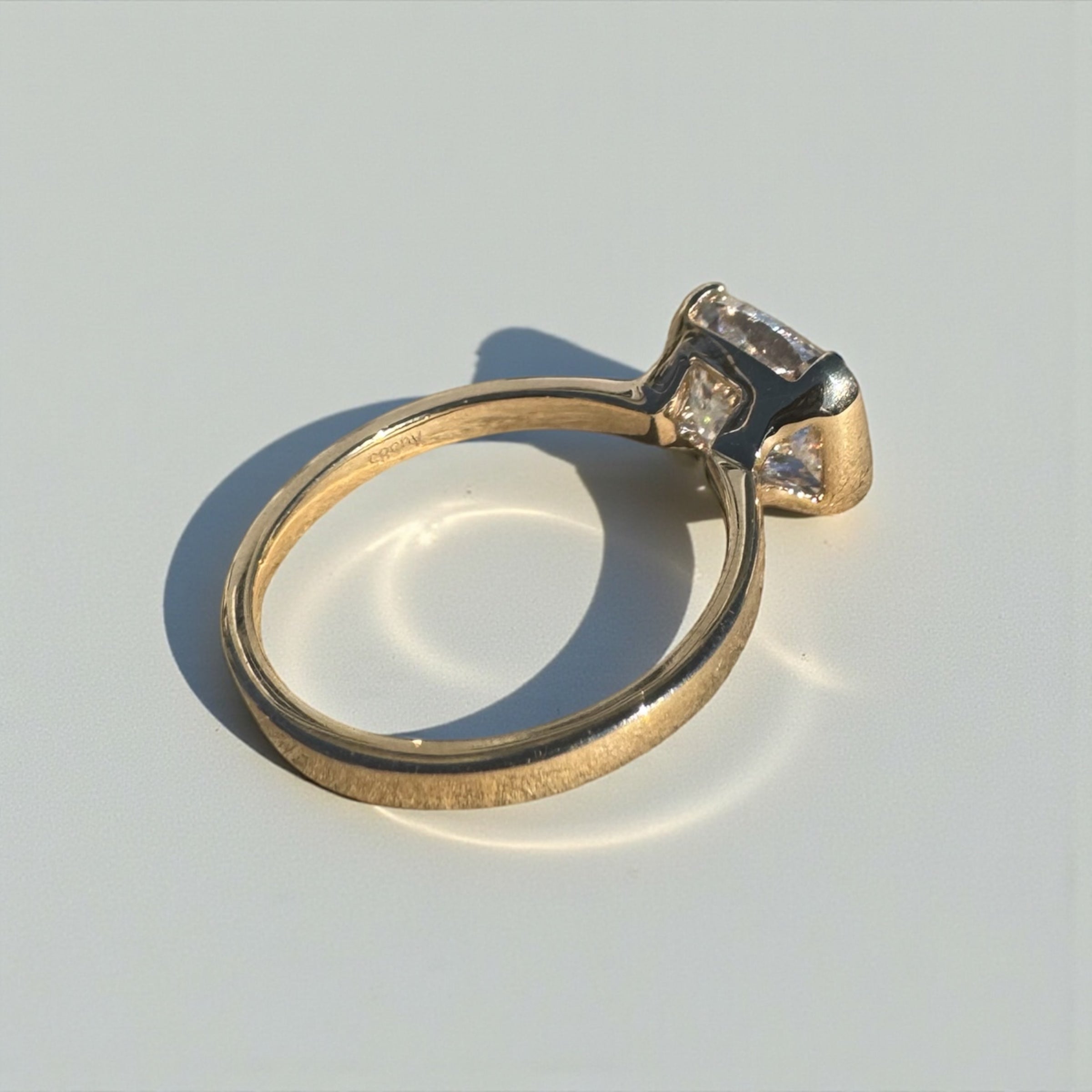 3.01 Carat Lab Elongated Cushion Engagement Ring