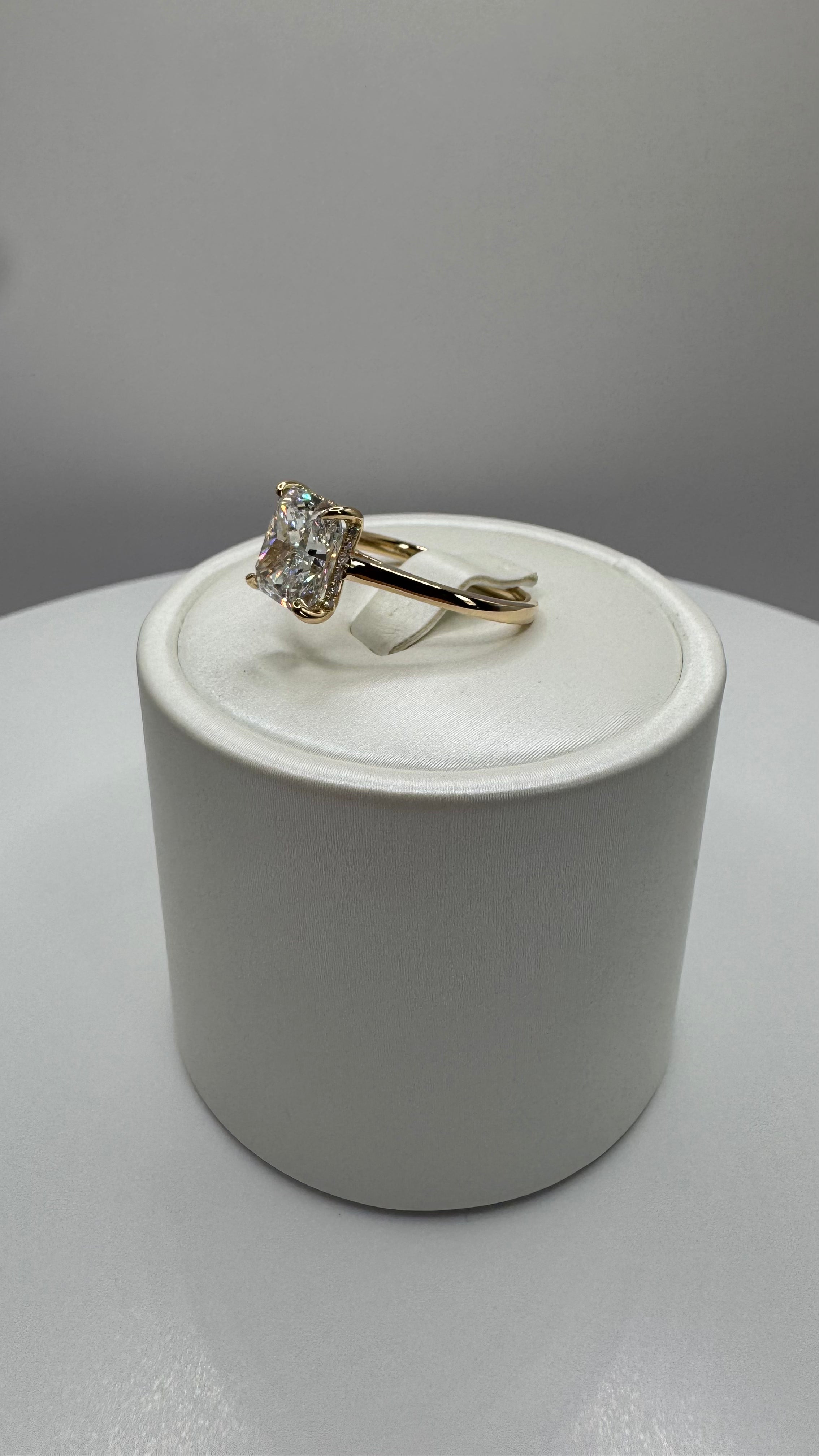 3.31 Carat Rectangular Modified Brilliant Diamond Ring