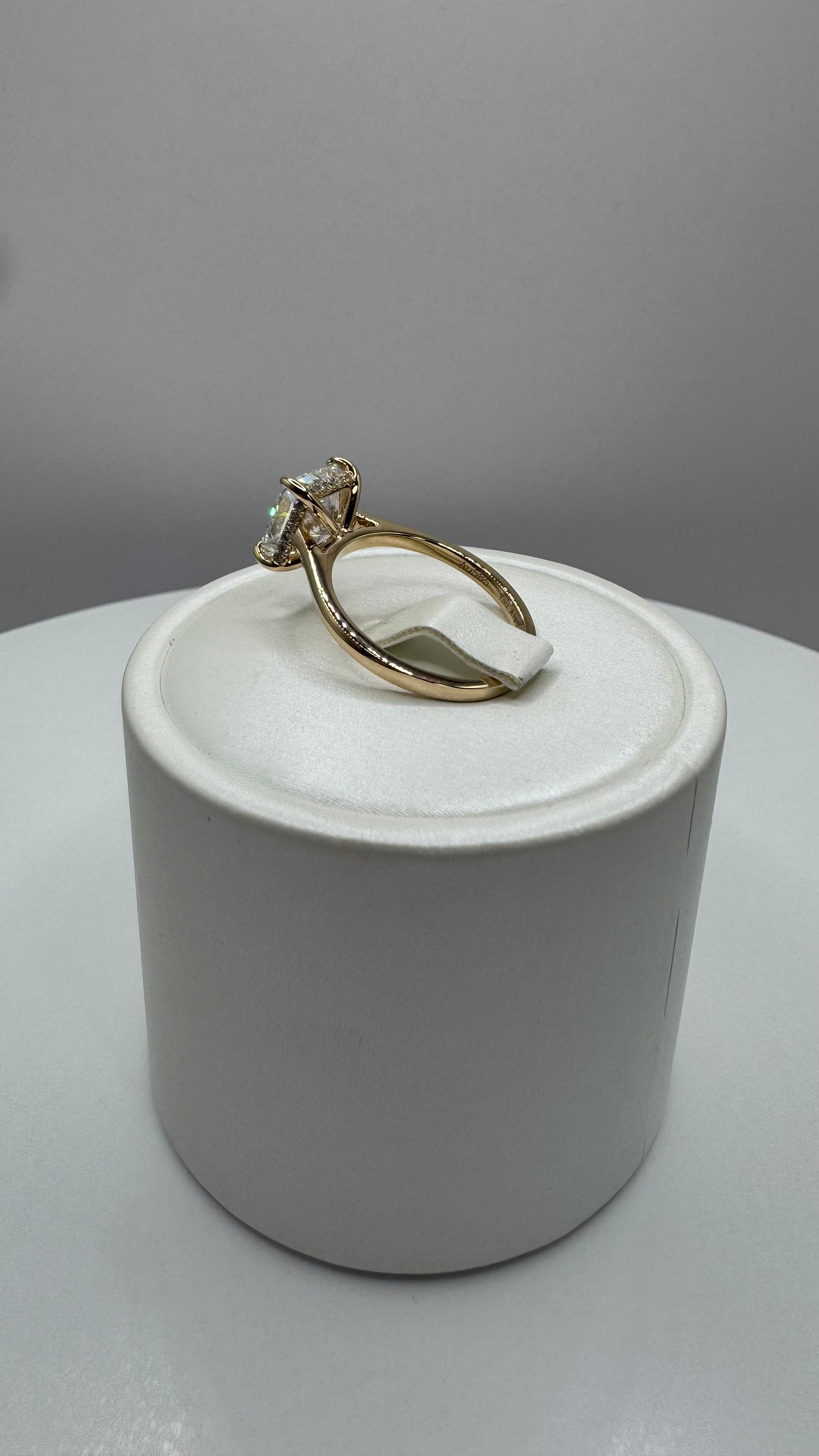 3.31 Carat Rectangular Modified Brilliant Diamond Ring
