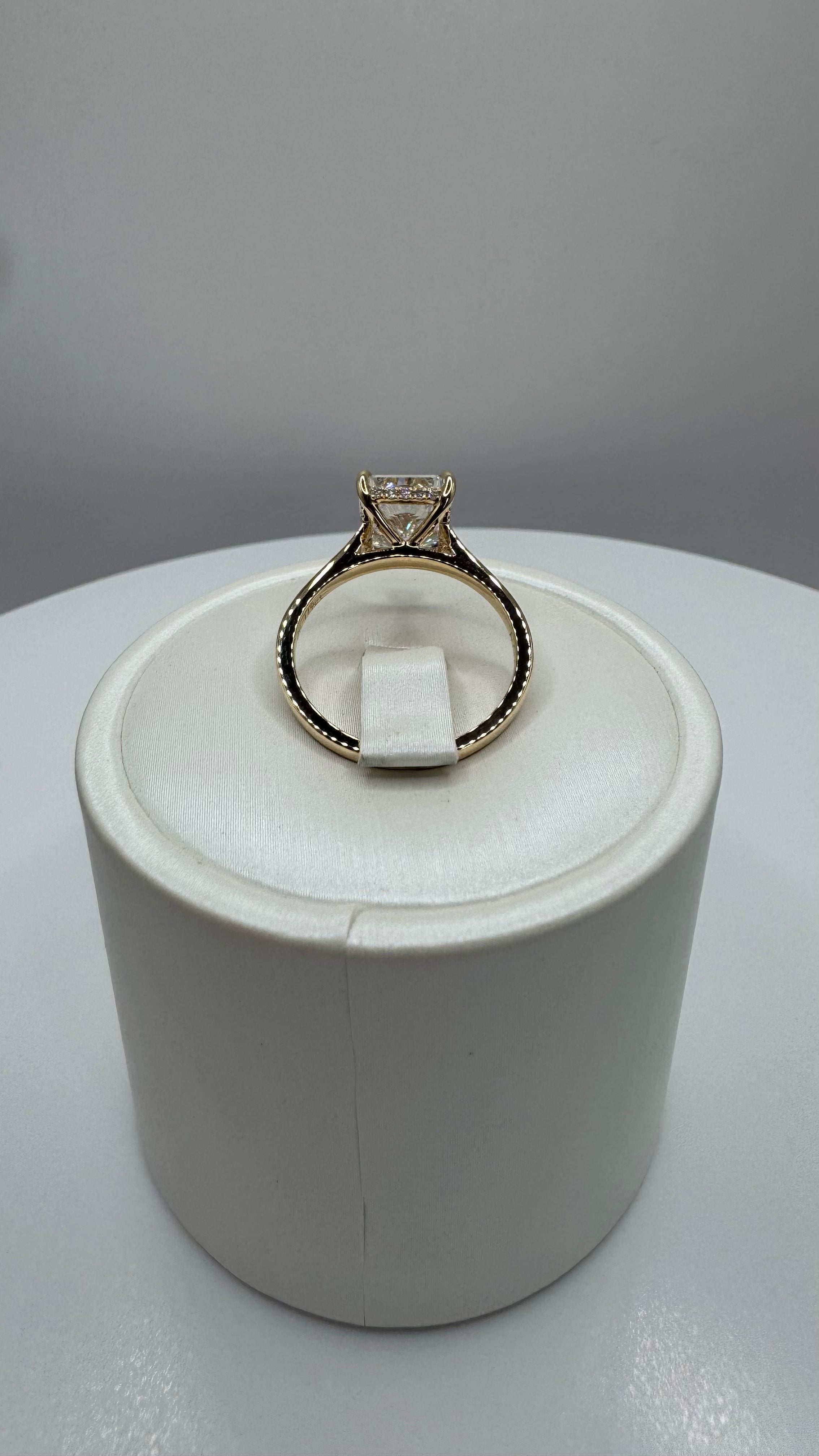 3.31 Carat Rectangular Modified Brilliant Diamond Ring