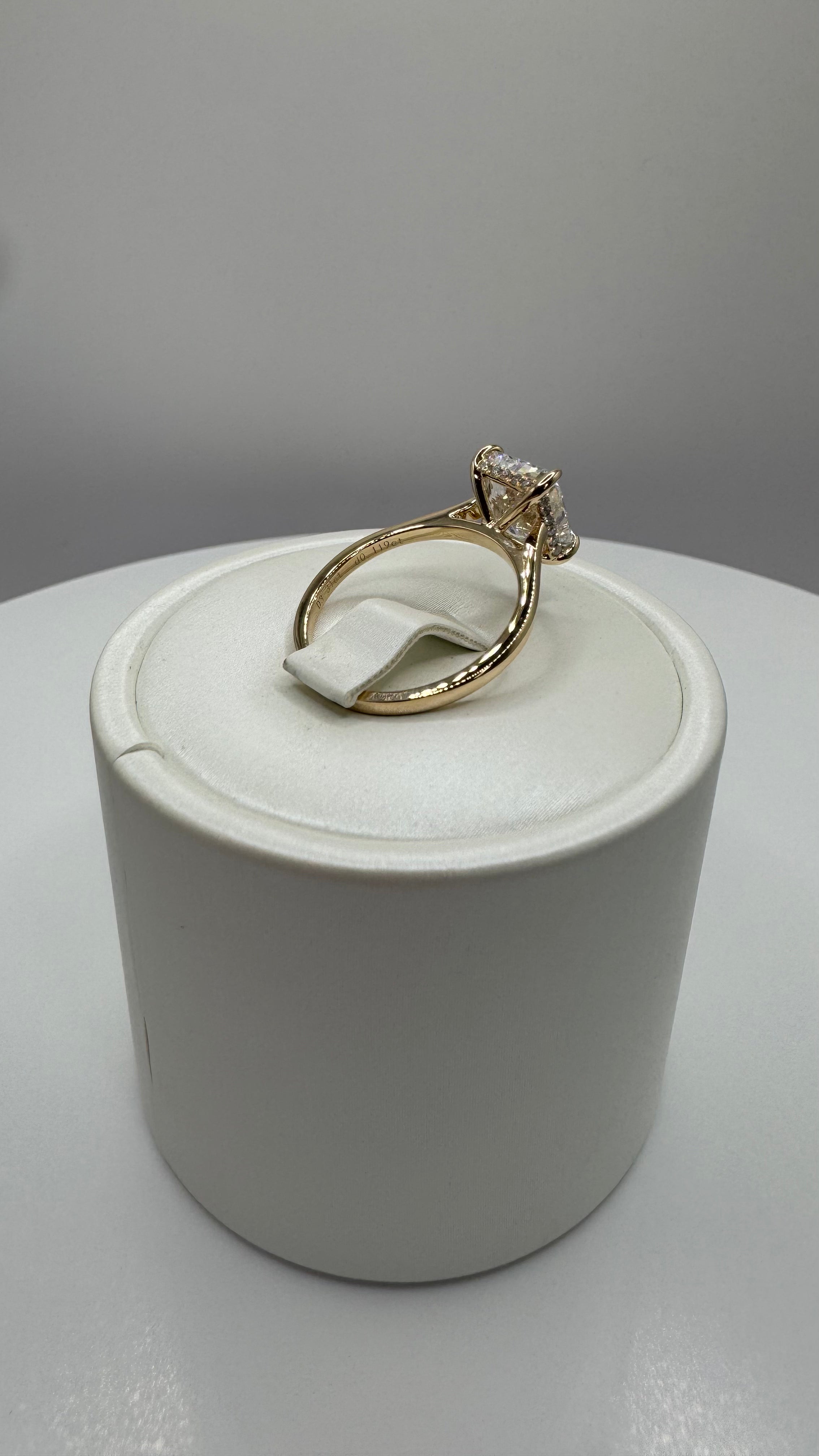3.31 Carat Rectangular Modified Brilliant Diamond Ring