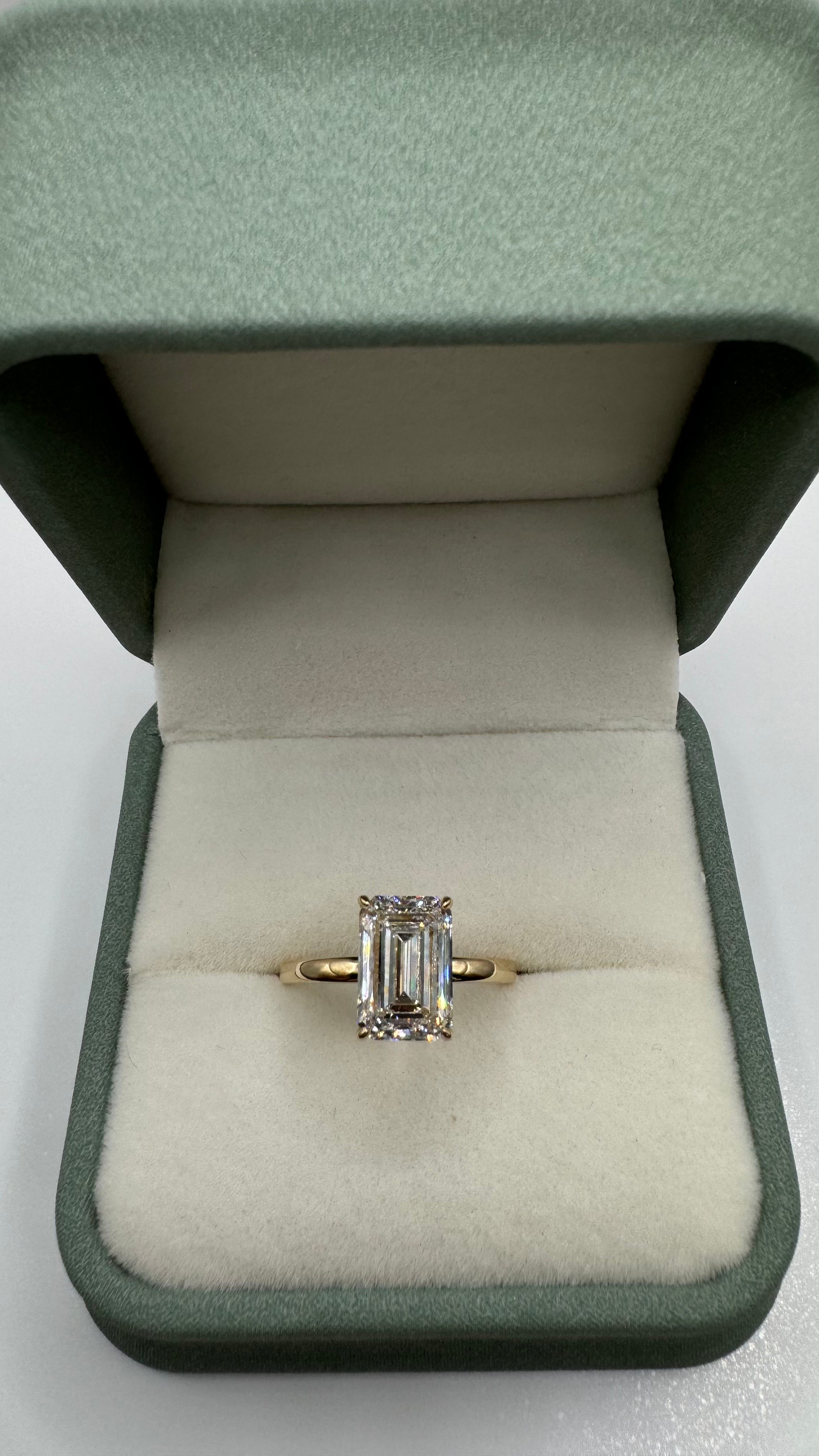 3.51 ct Emerald Cut Diamond Ring