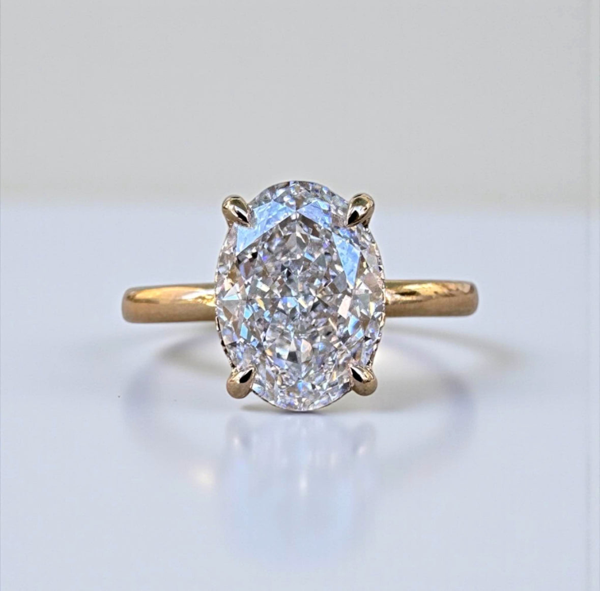 2.84 Carat Lab Oval Engagement Ring