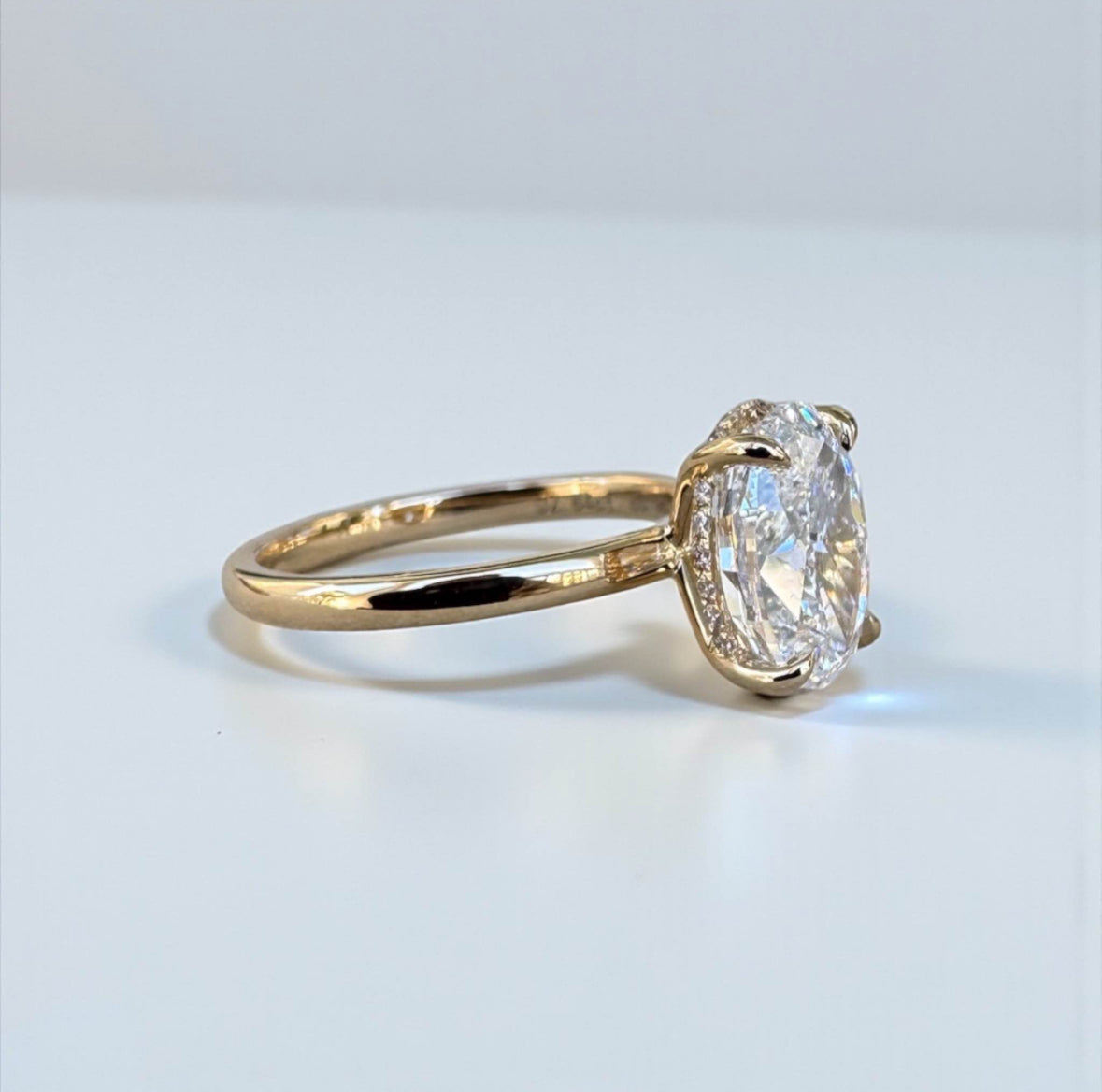 2.84 Carat Lab Oval Engagement Ring