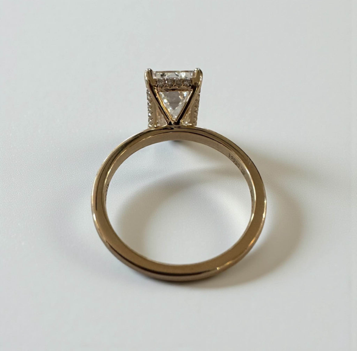 3.50 Carat Lab Emerald Cut Engagement Ring