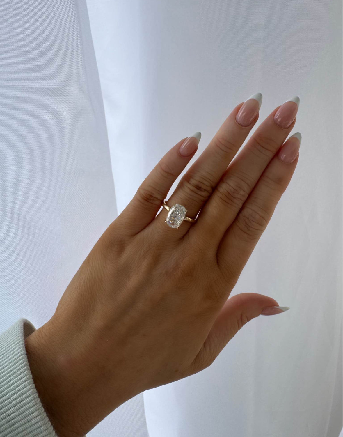 3.21 Carat Cushion Lab Diamond Engagement Ring