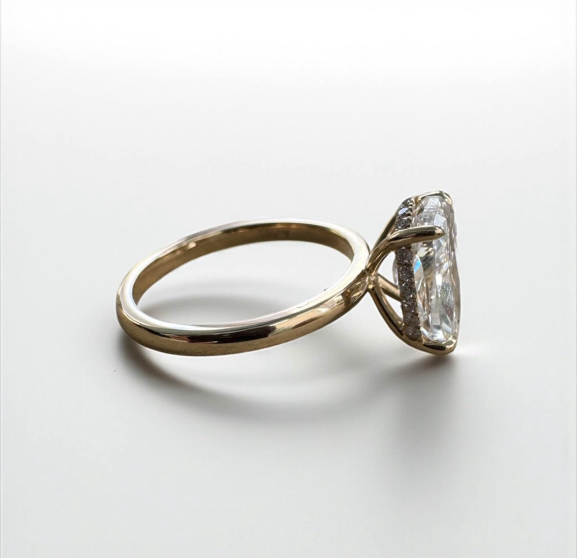 3.21 Carat Cushion Lab Diamond Engagement Ring