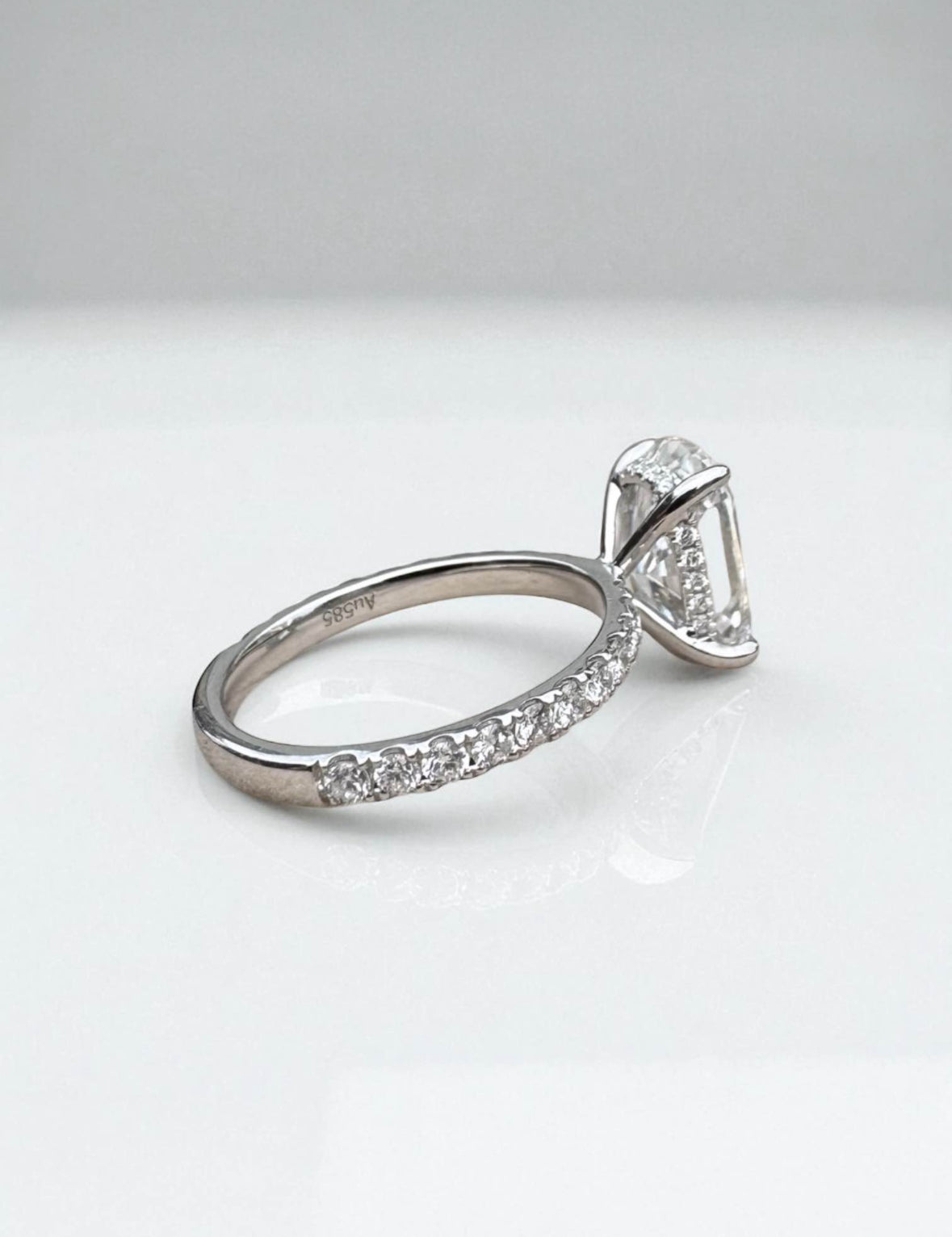 3.52 Carat Cushion Lab Diamond Engagement Ring