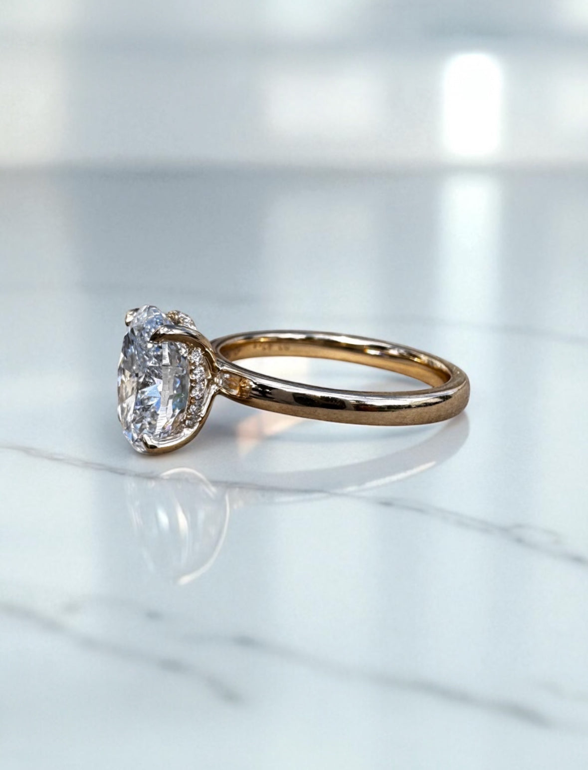 2.82 Carat Oval Lab Diamond Engagement Ring
