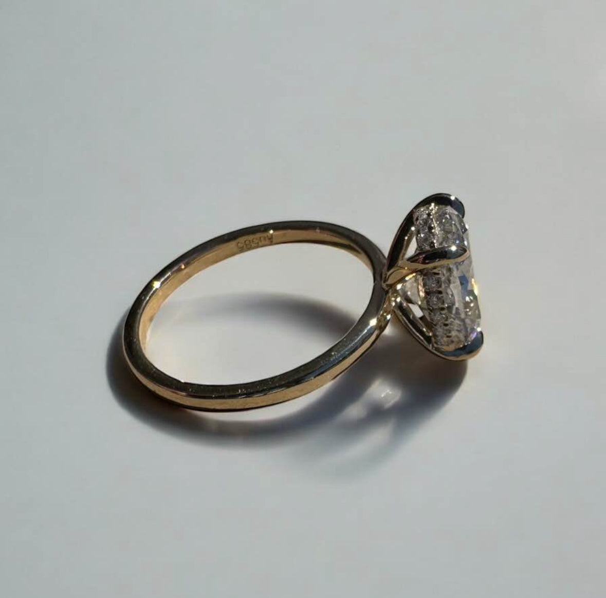 2.85 Carat Oval Lab Diamond Engagement Ring
