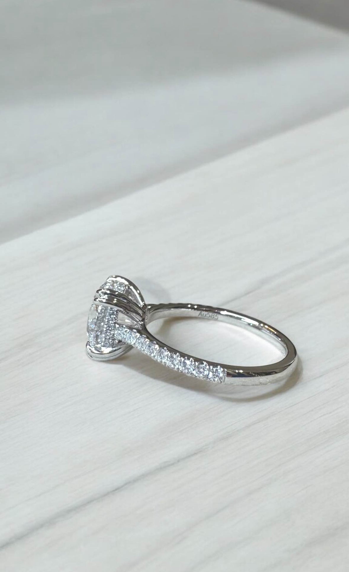 3.0 Carat Round Lab Diamond Engagement Ring