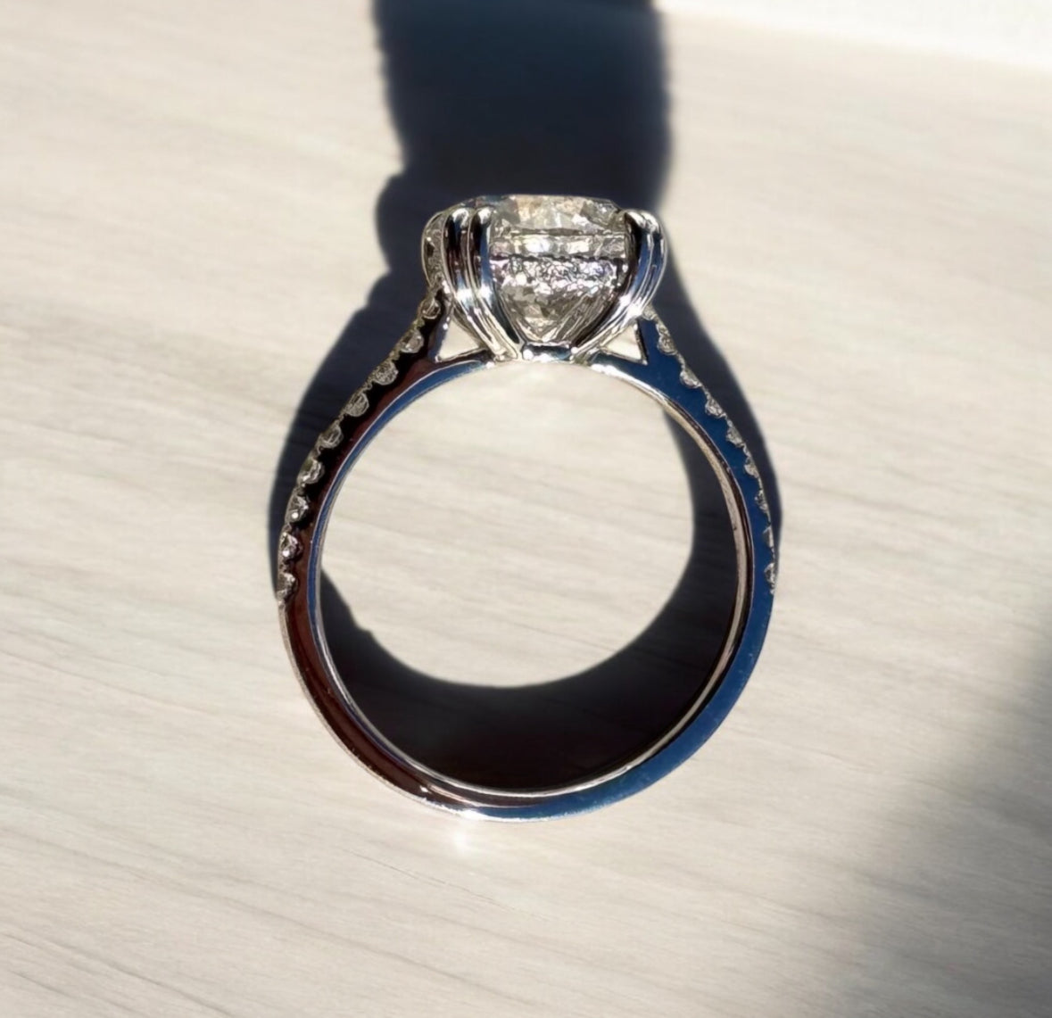 3.0 Carat Round Lab Diamond Engagement Ring