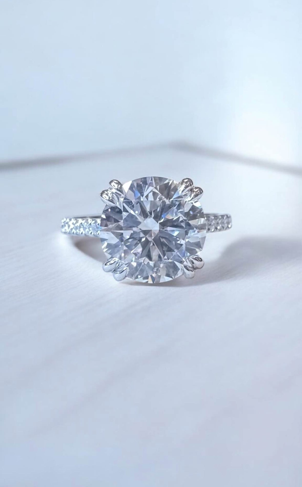 3.0 Carat Round Lab Diamond Engagement Ring