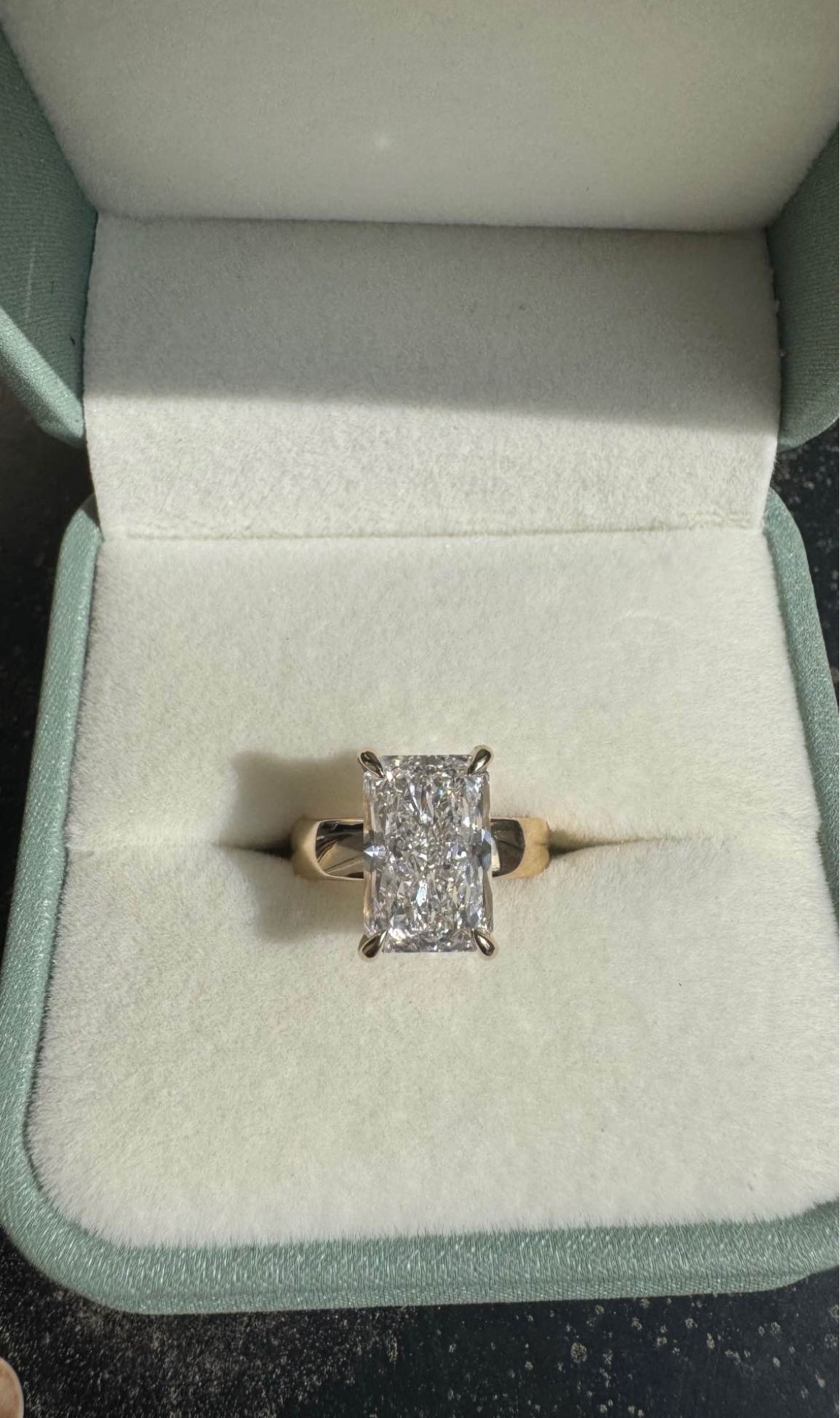 3.73 Carat Radiant Lab Diamond Engagement Ring