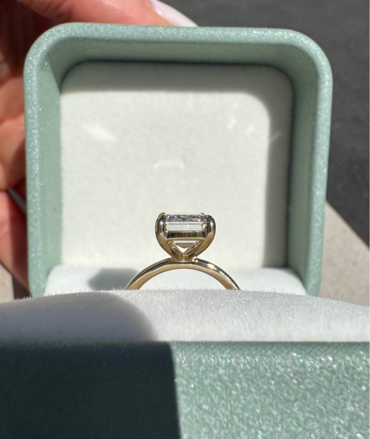 3.86 Emerald Cut Lab Diamond Engagement Ring