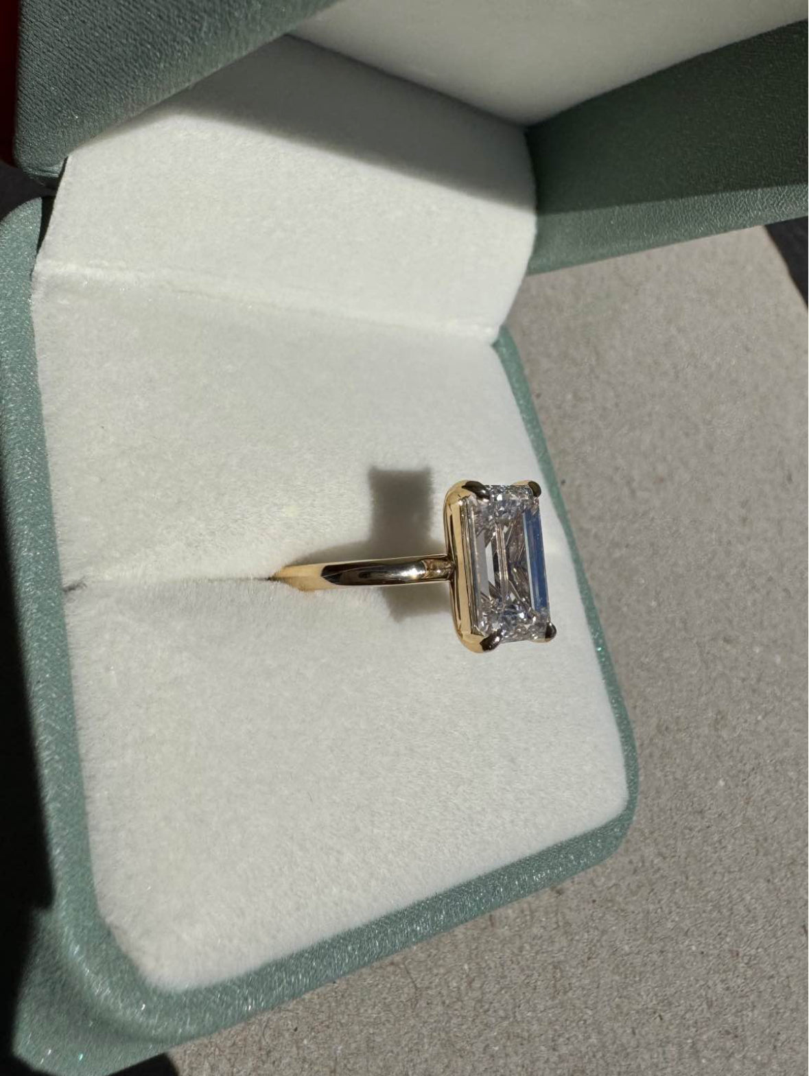 3.86 Emerald Cut Lab Diamond Engagement Ring