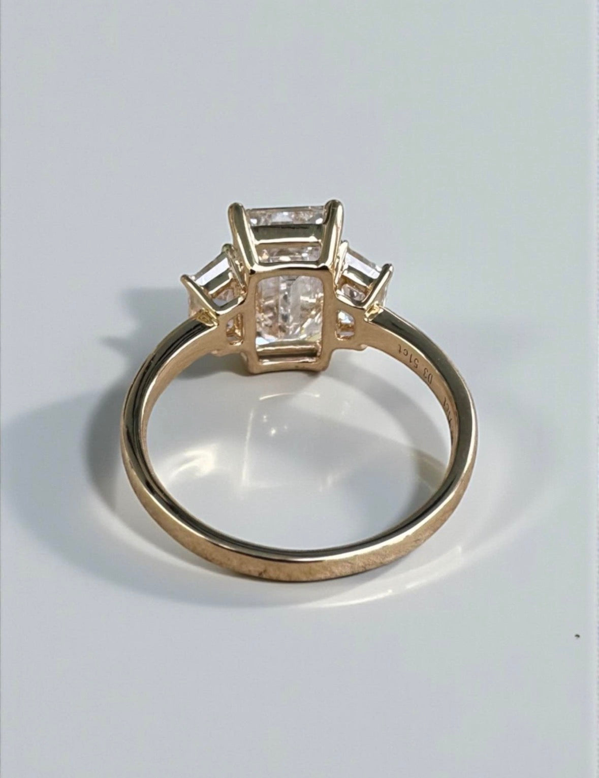 3.51 Carat Emerald Cut Lab Diamond Engagement Ring