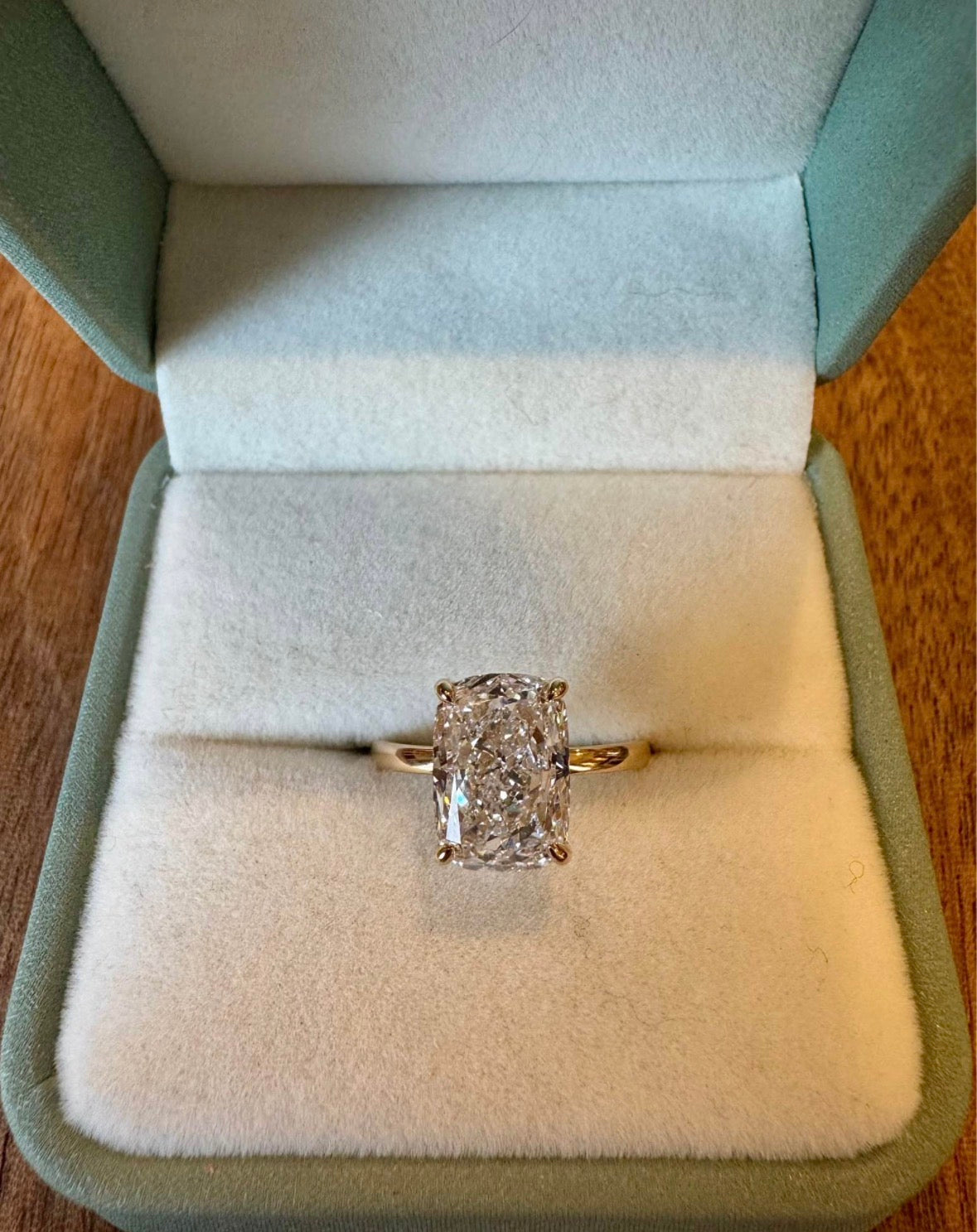 4.08 Carat Cushion Lab Diamond Engagement Ring