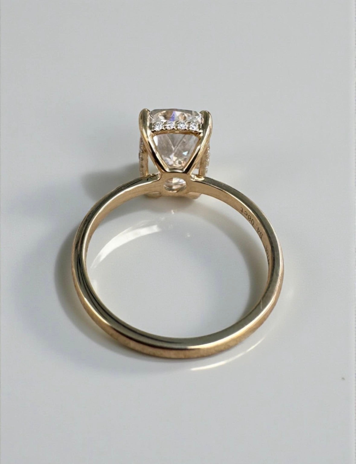4.08 Carat Cushion Lab Diamond Engagement Ring