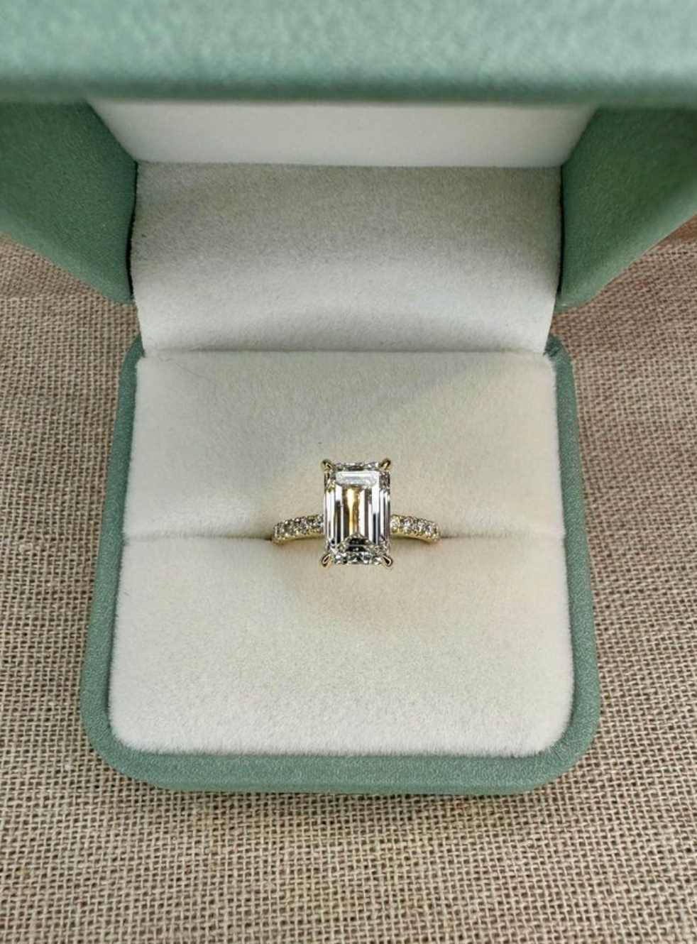 3 Carat Emerald Diamond Engagement Ring