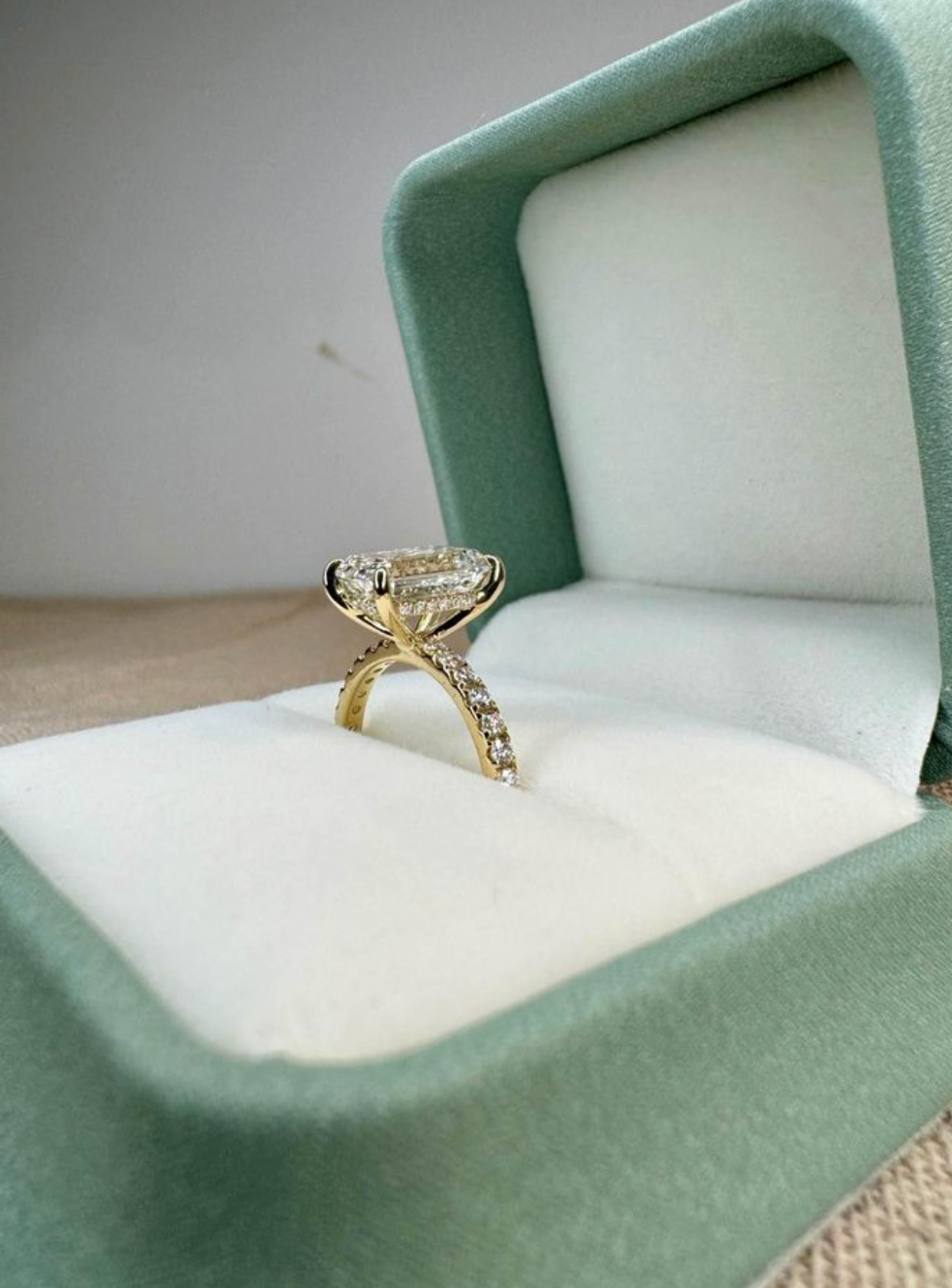 3 Carat Emerald Diamond Engagement Ring