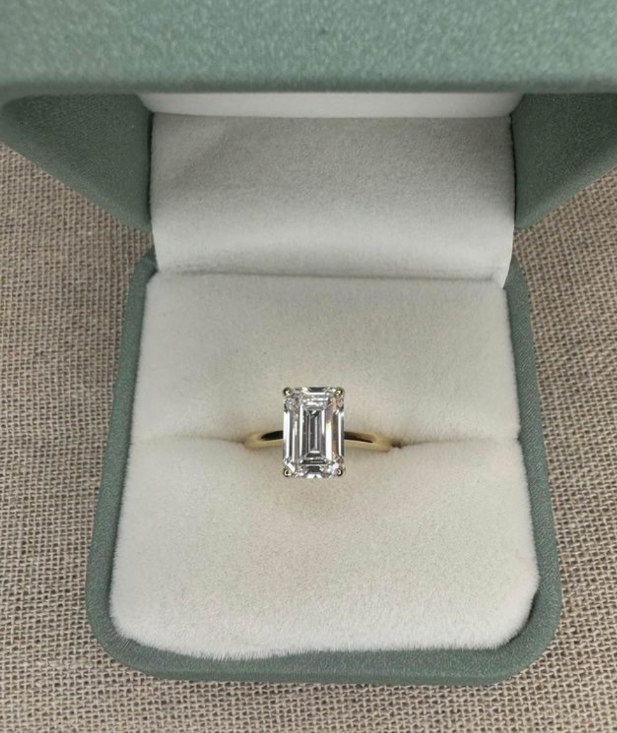 3.08 Carat Emerald Engagement Ring