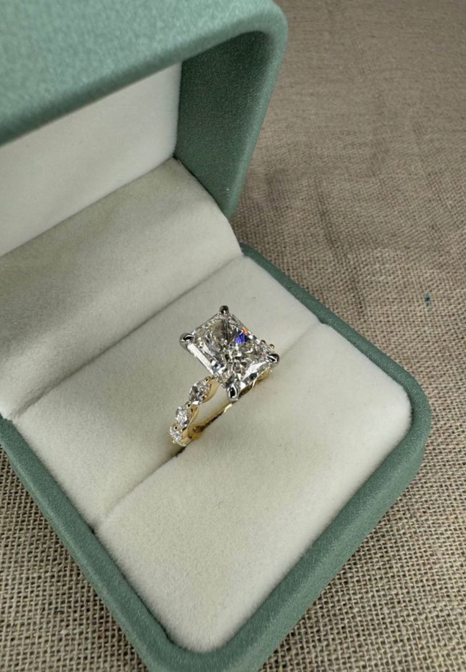 4.55 Carat Radiant Lab Diamond Engagement Ring