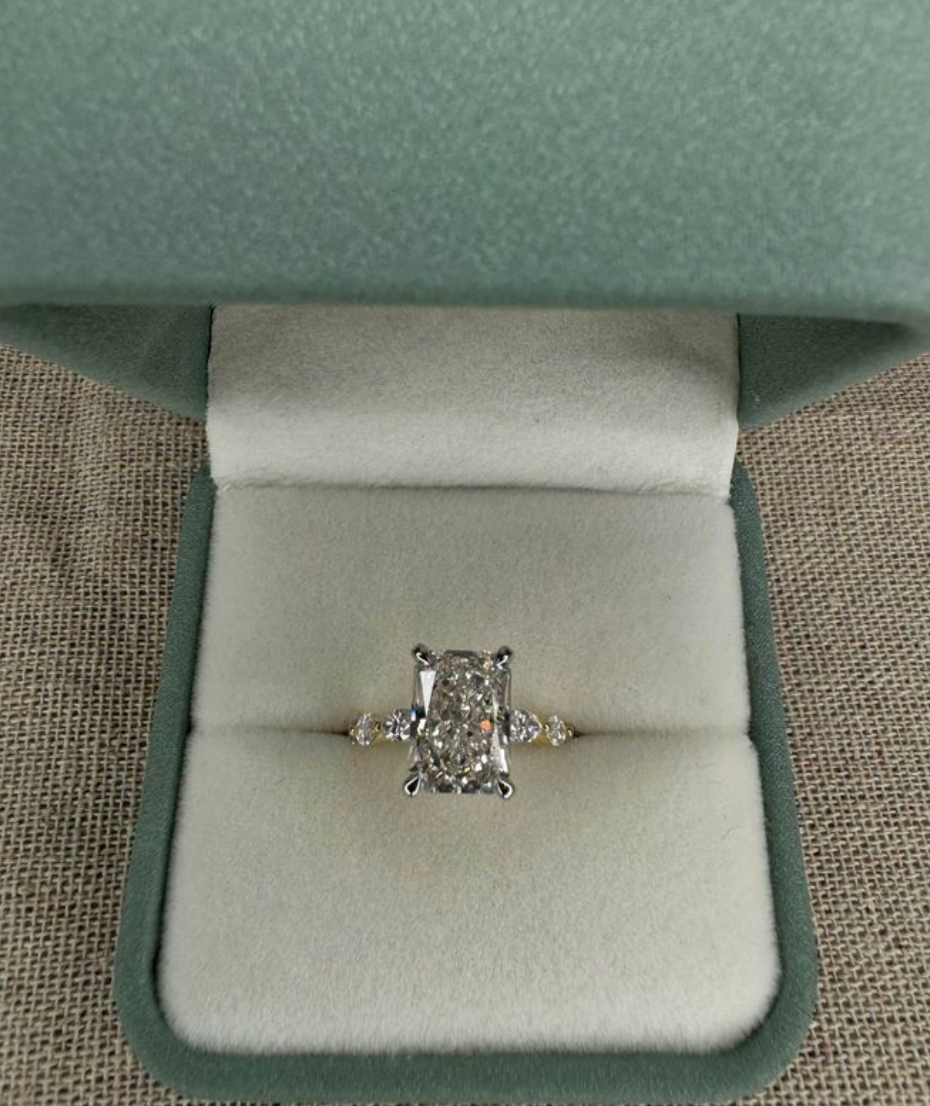 4.55 Carat Radiant Lab Diamond Engagement Ring