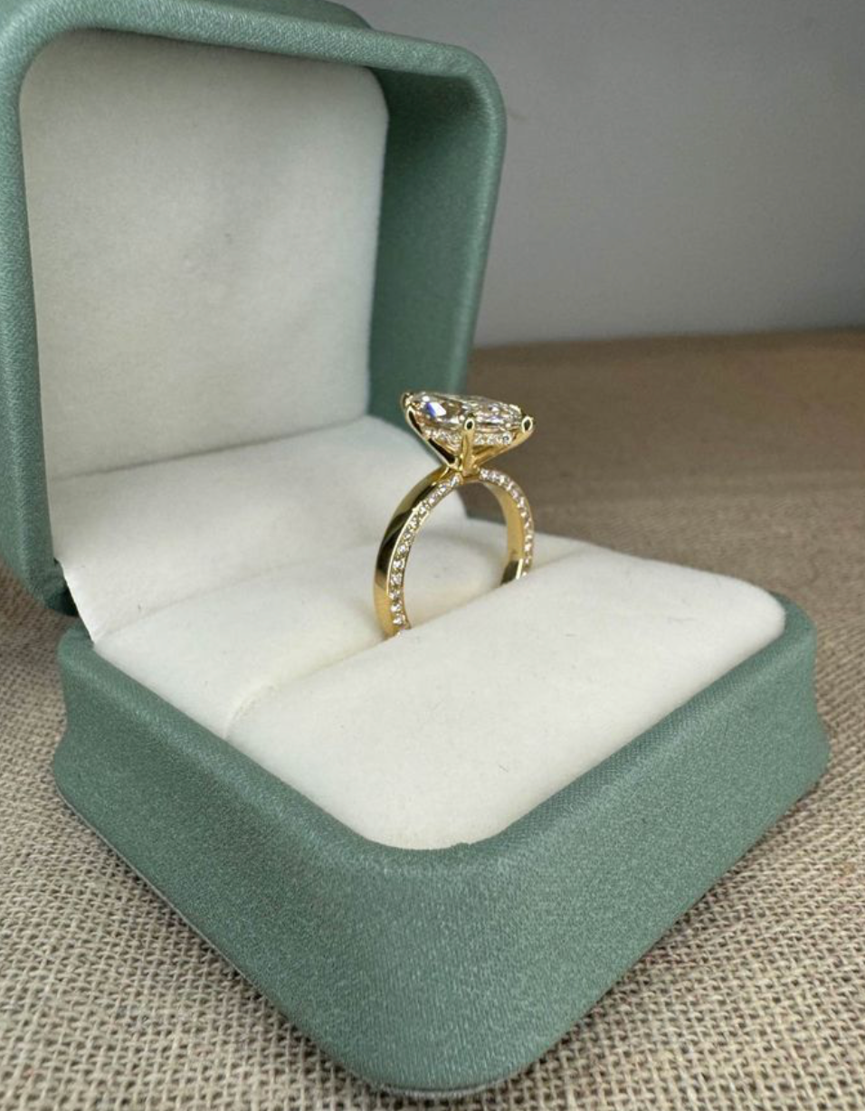 3.02 Carat Marquise Lab Diamond Engagement Ring