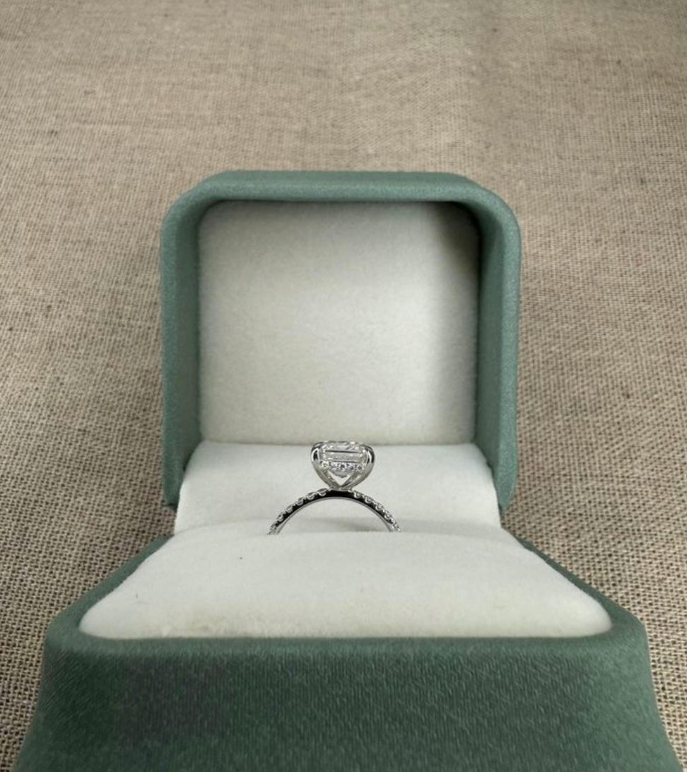 3.53 Carat Emerald Cut Lab Diamond Engagement Ring